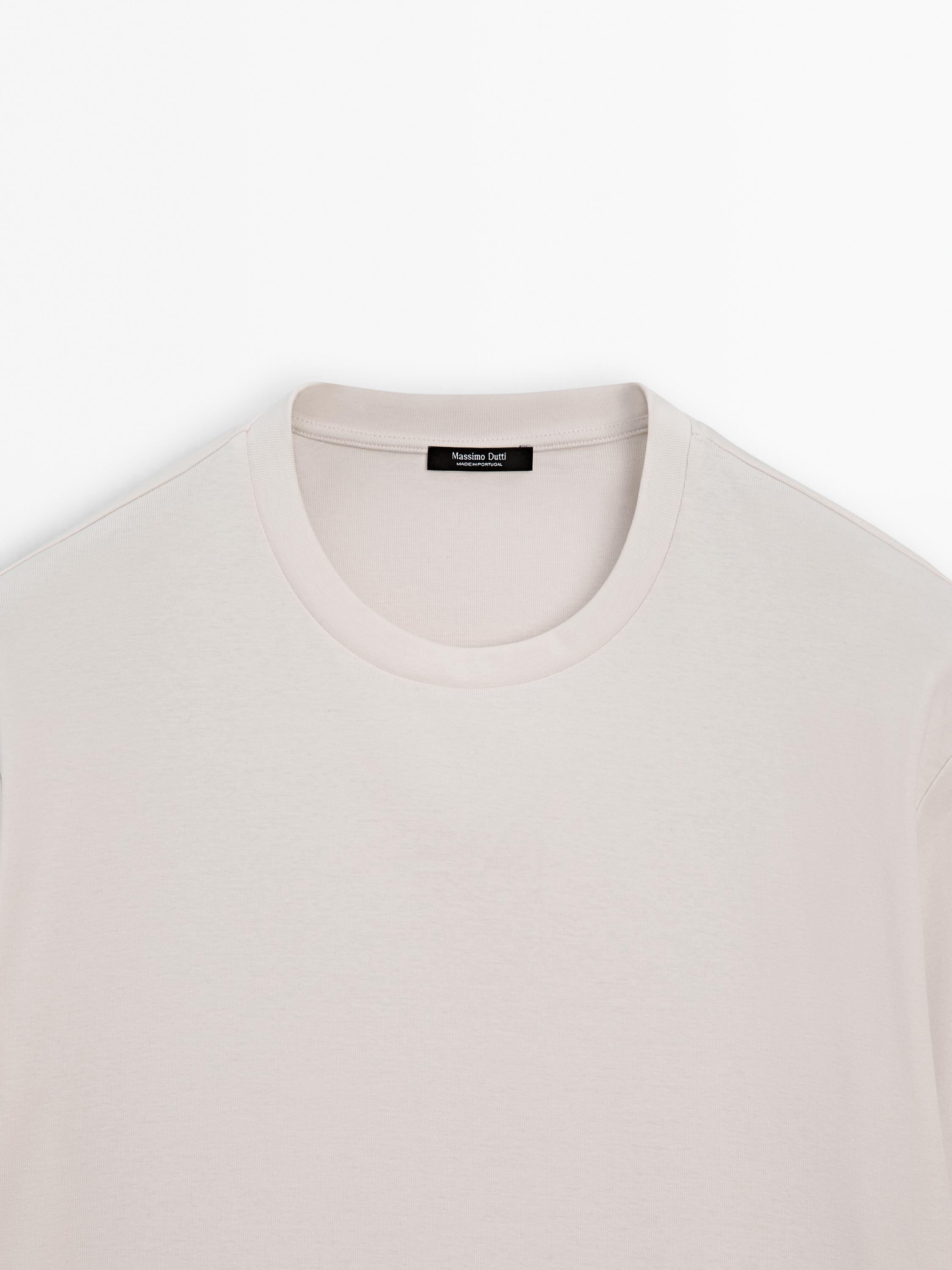 100% mercerised cotton T-shirt — CREAM