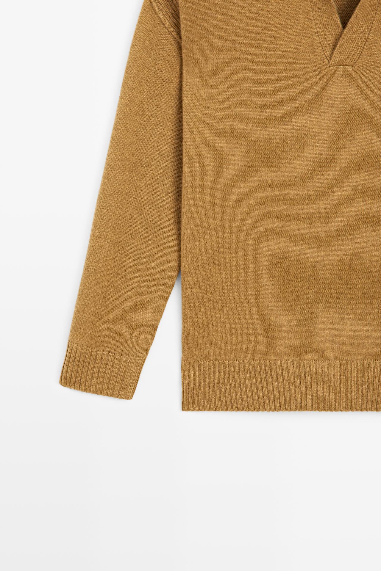 100% Cashmere Knit Polo Sweater — PISTACHIO