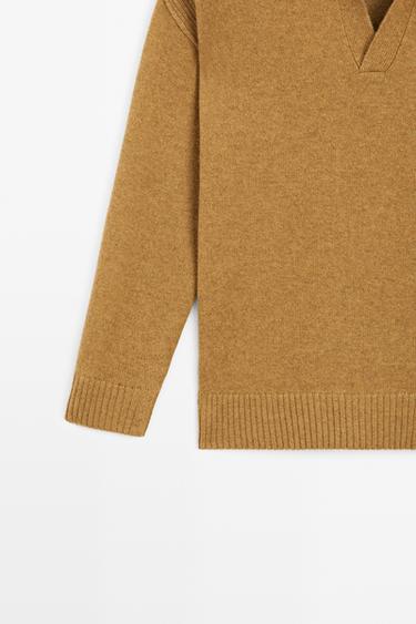 100% Cashmere Knit Polo Sweater — PISTACHIO 7