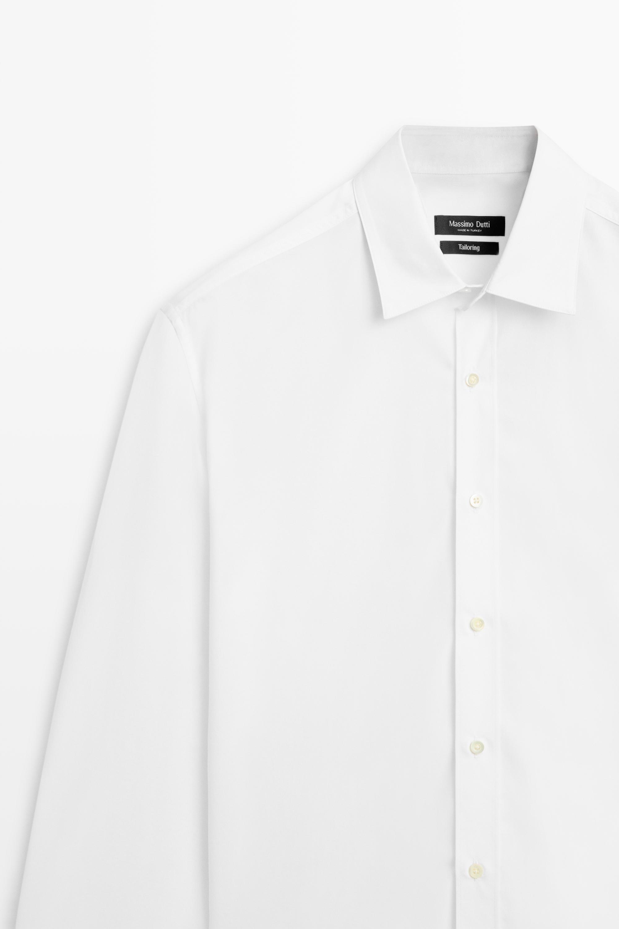 100% cotton relaxed fit shirt — WHITE