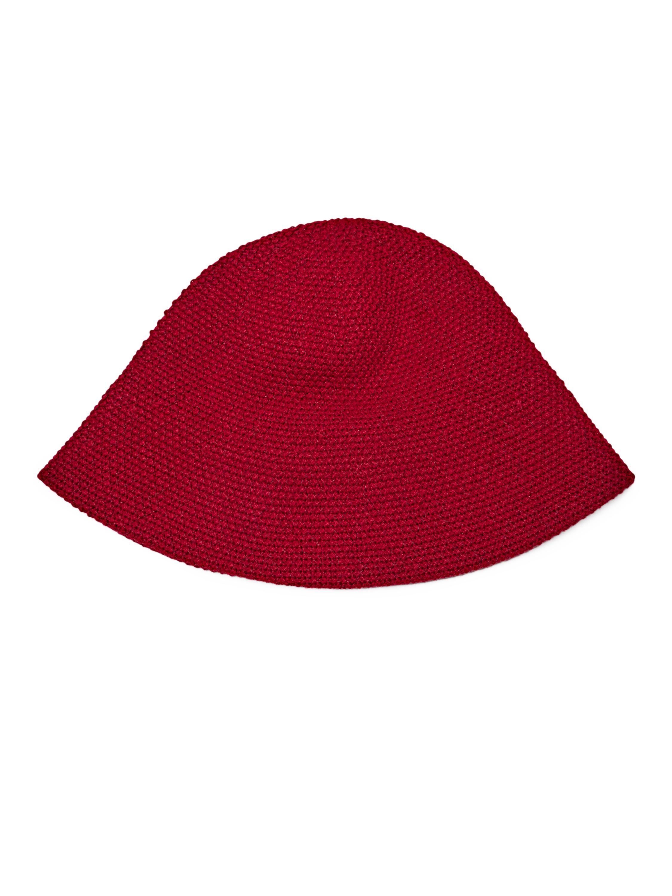 Wool blend knit beanie — RED