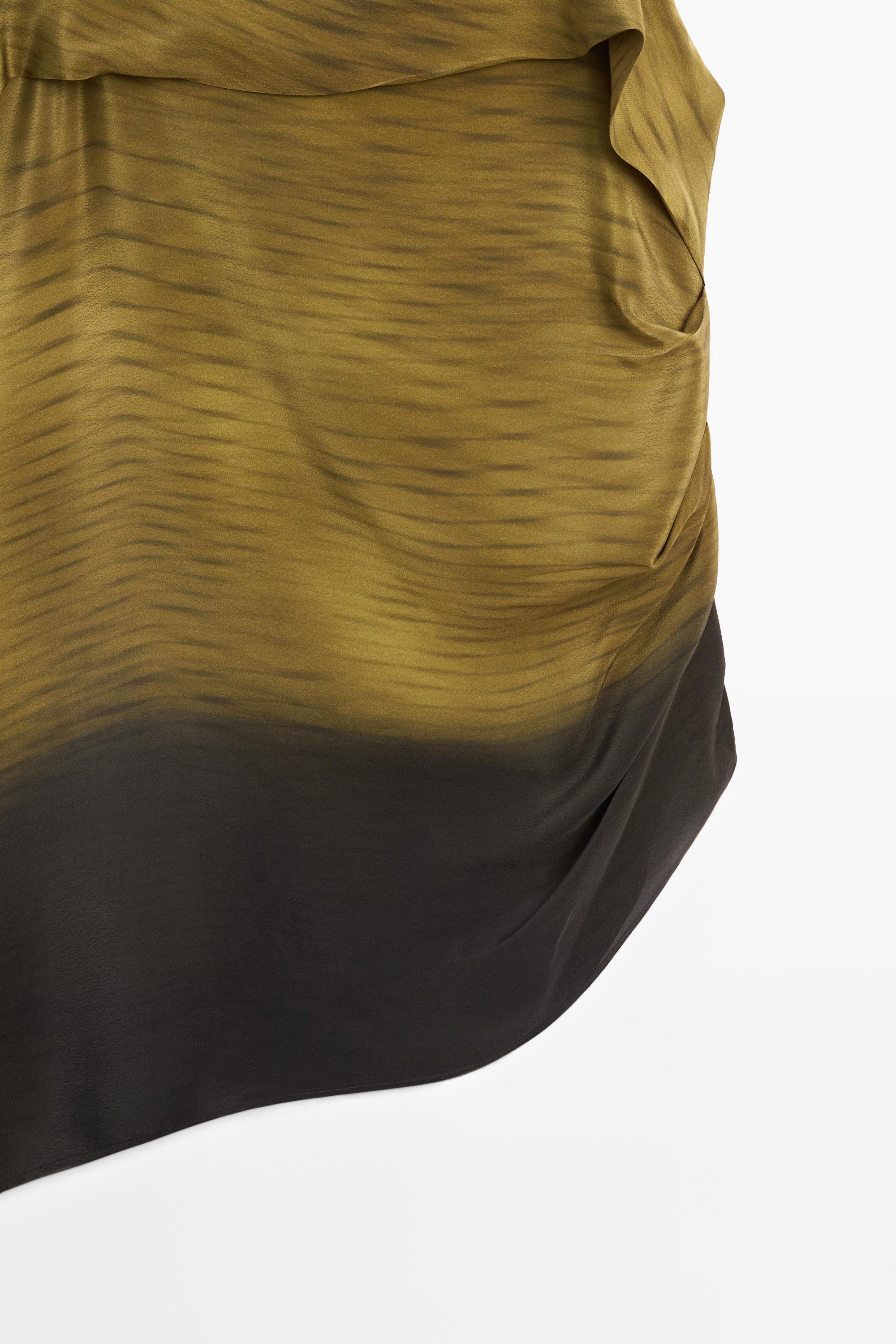 Asymmetric strappy top with draped detail — KHAKI GREEN