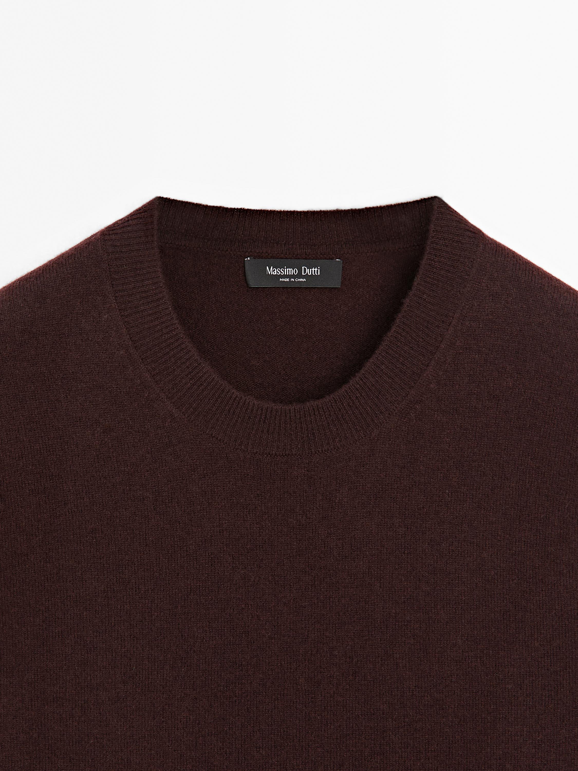 Wool blend crew neck sweater