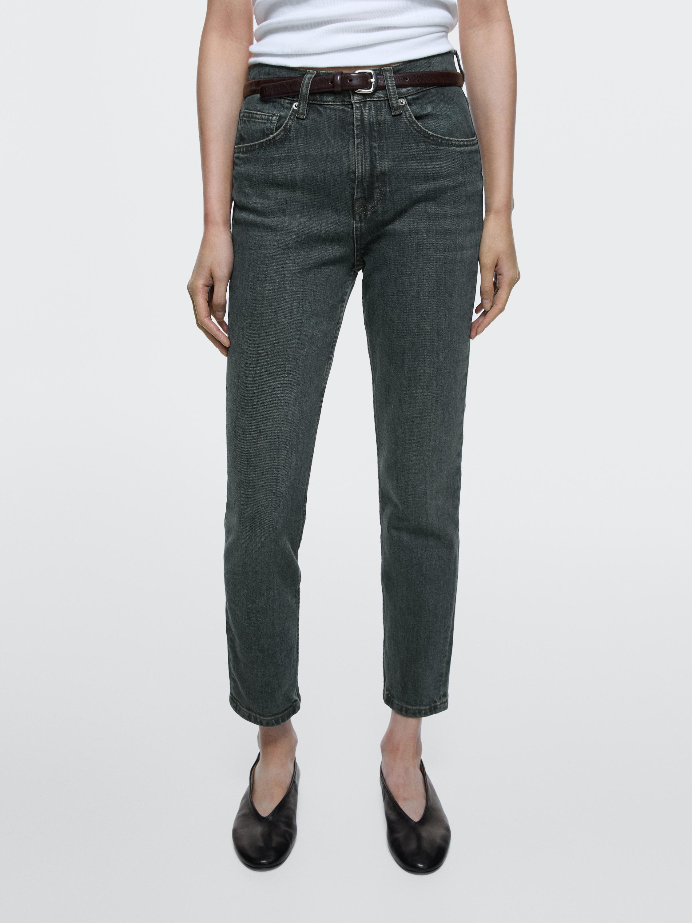 Mid-rise cropped slim fit jeans — Dark blue