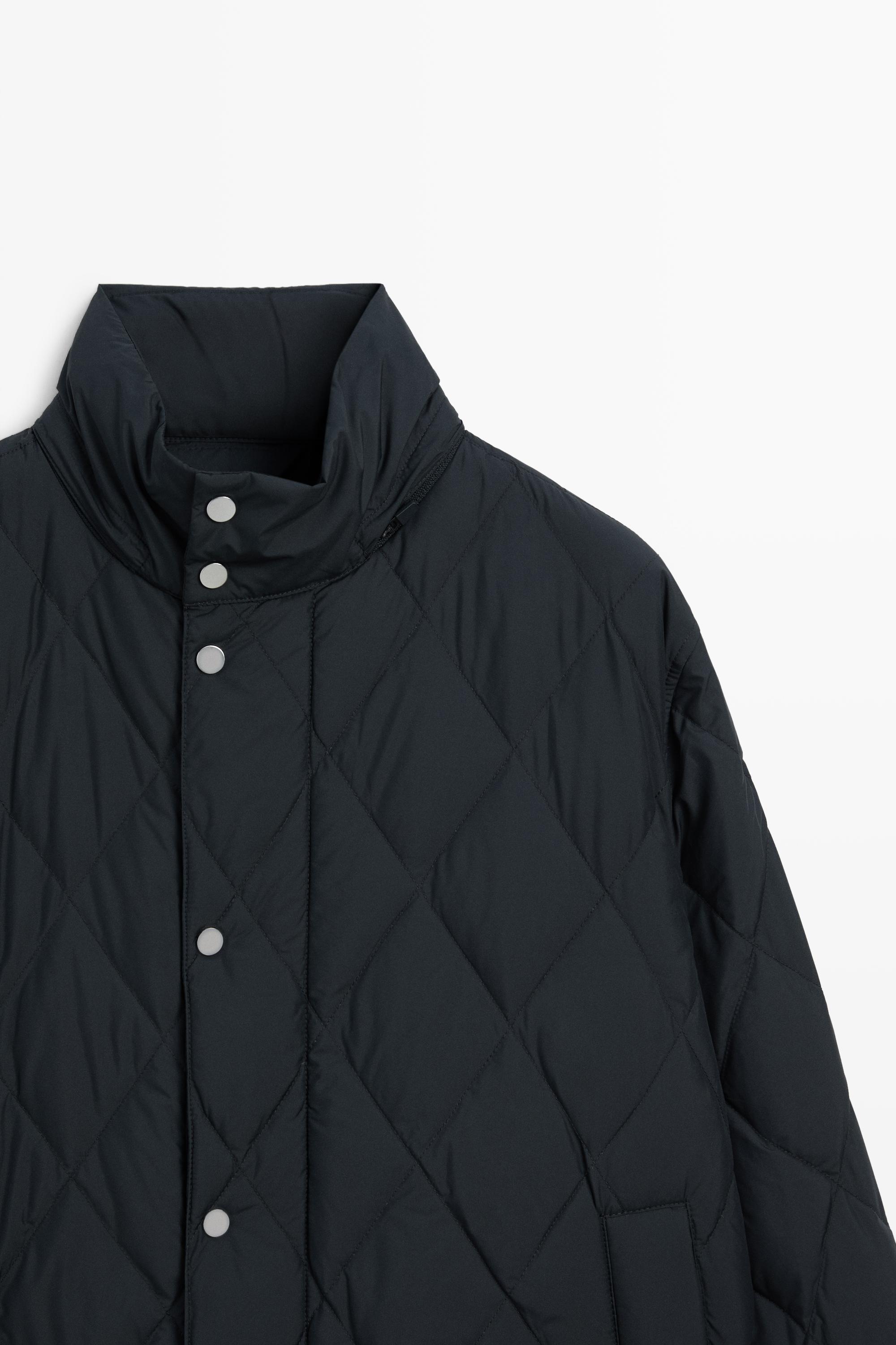 Down jacket with button detail