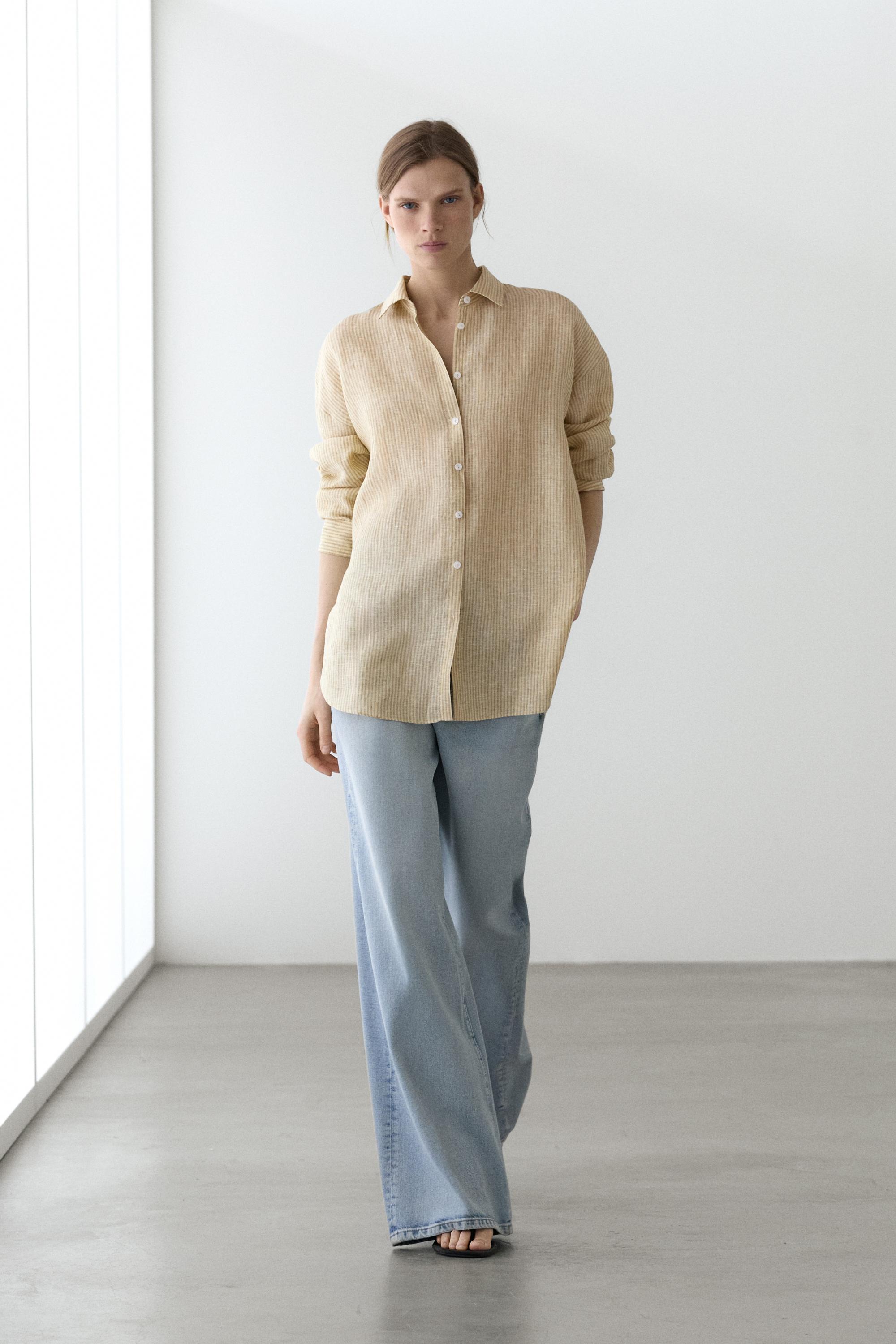 Chemise rayée 100 % lin