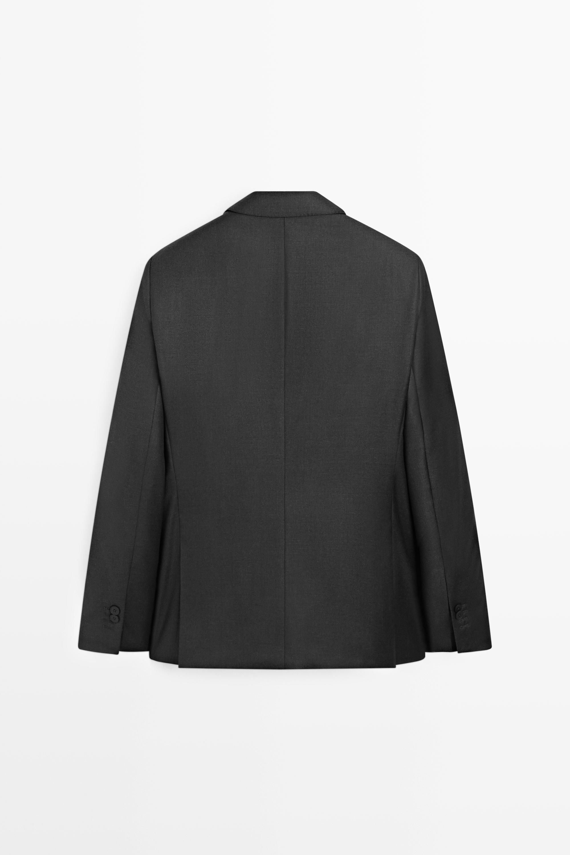 100% cool wool suit blazer — CHARCOAL