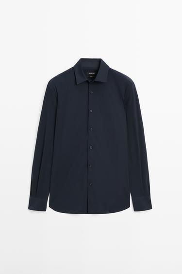 Slim fit stretch shirt — NAVY BLUE 2