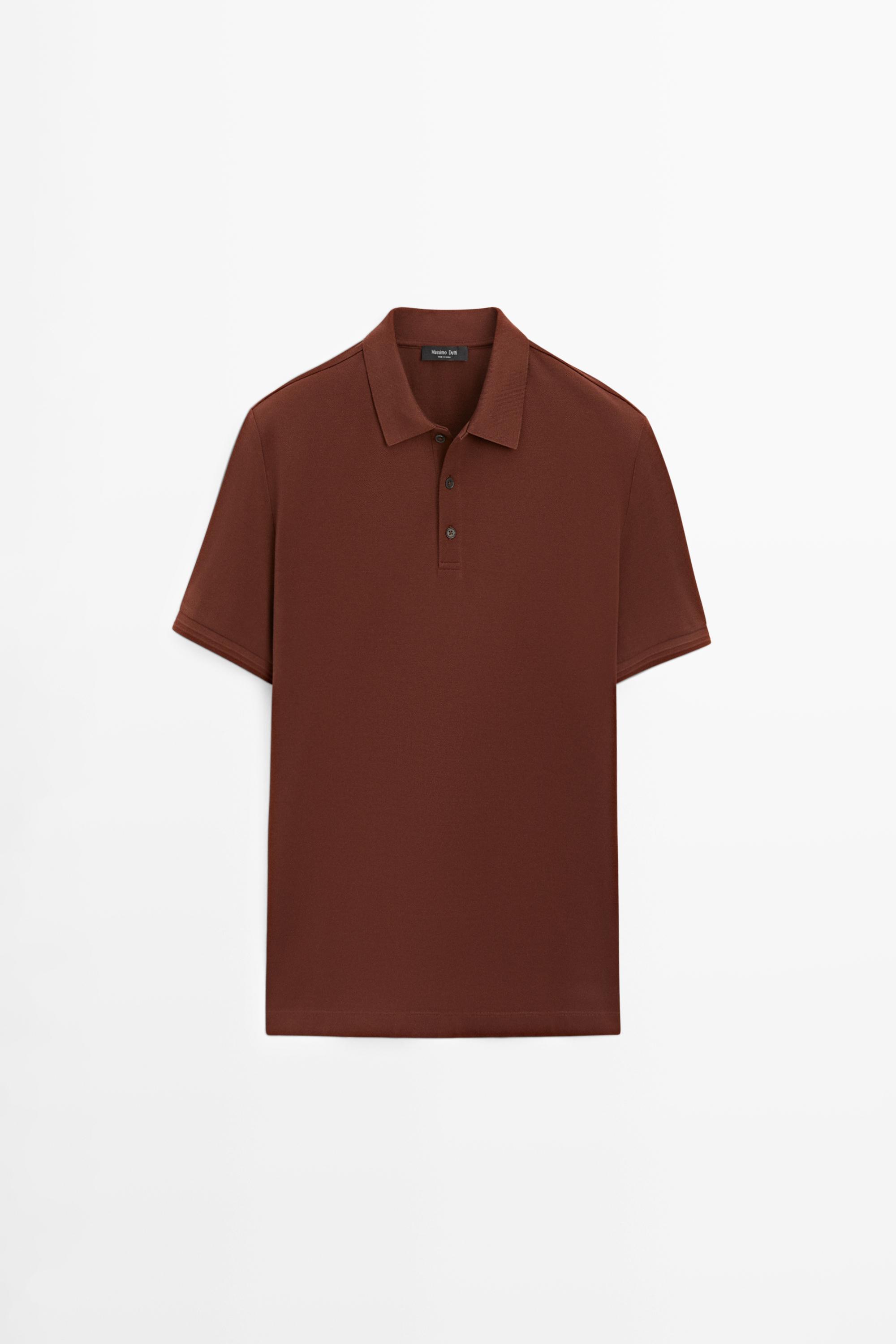 100% cotton short sleeve polo shirt — TERRA-COTTA
