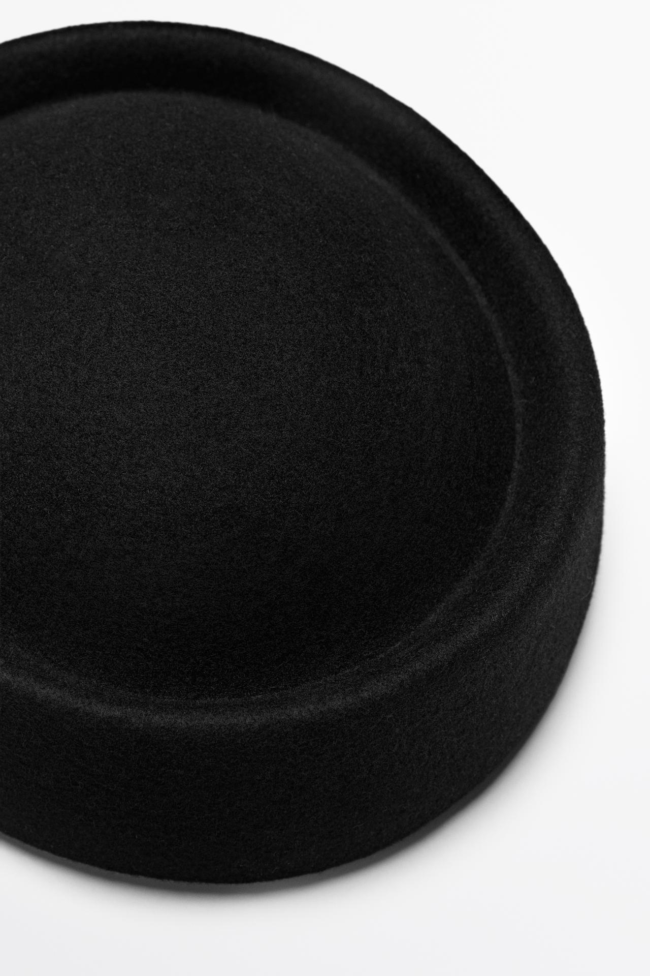 100% Wool Skullcap — BLACK