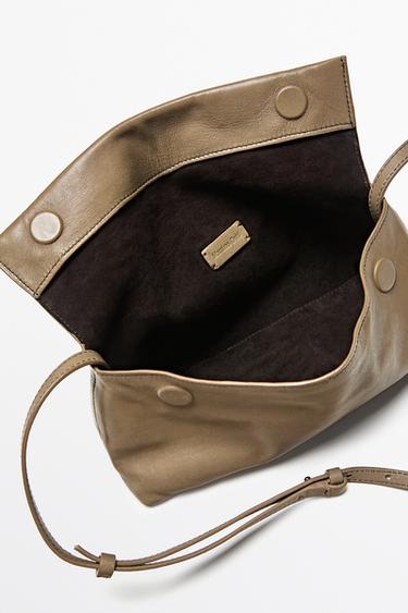 Nappa leather crossbody bag — MOLE BROWN 6