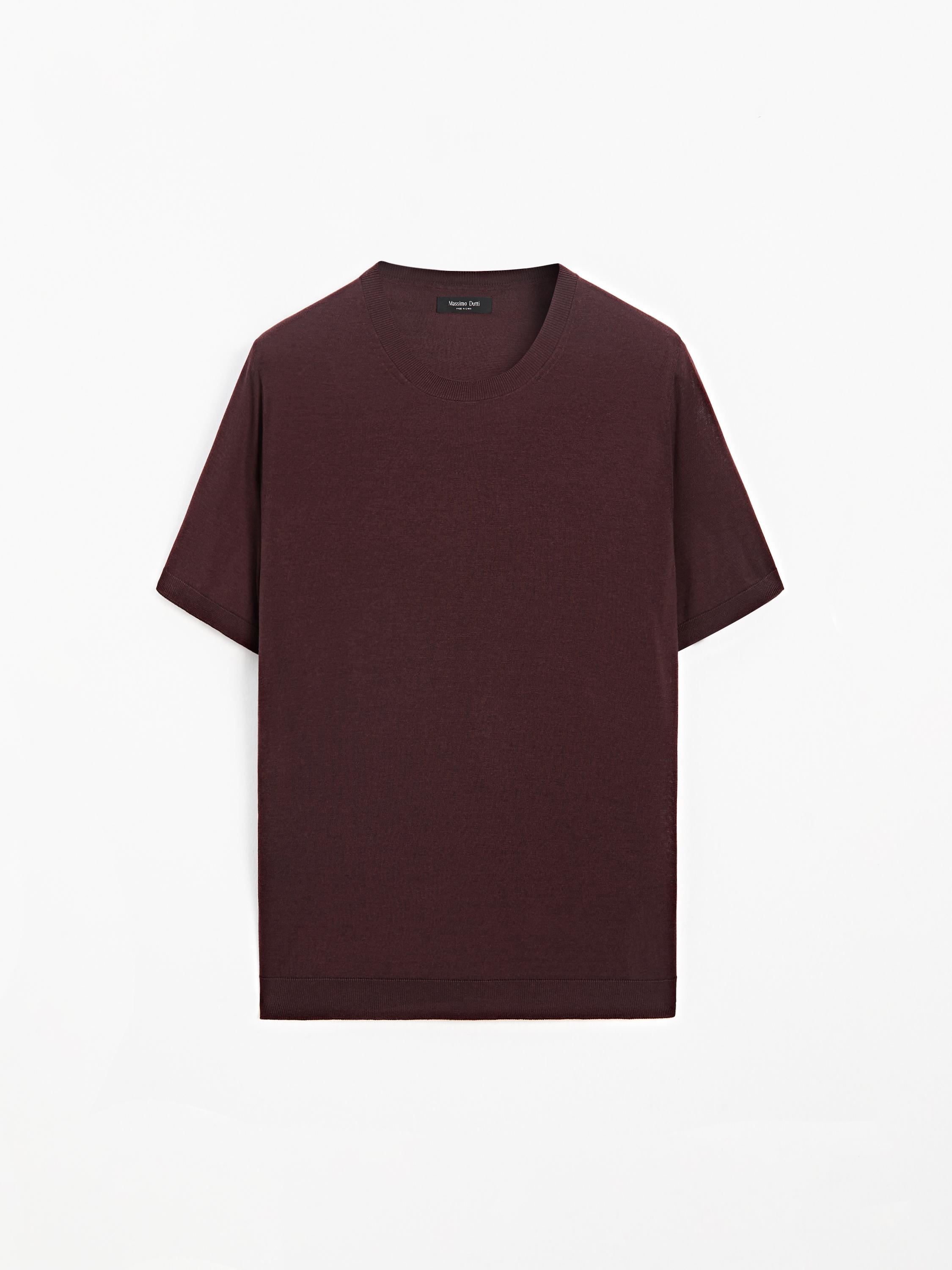 Short sleeve fine knit jumper