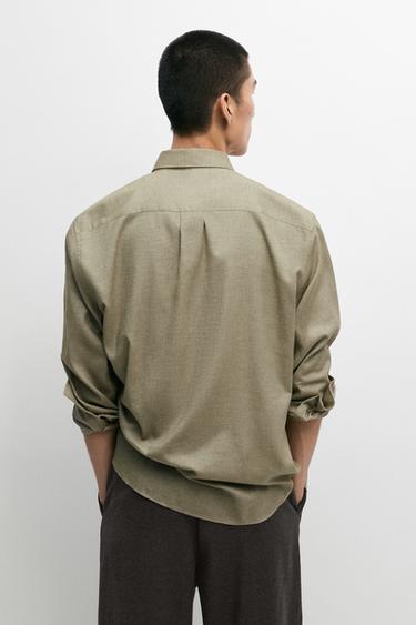 Regular fit 100% cotton shirt — MUSTARD YELLOW 5