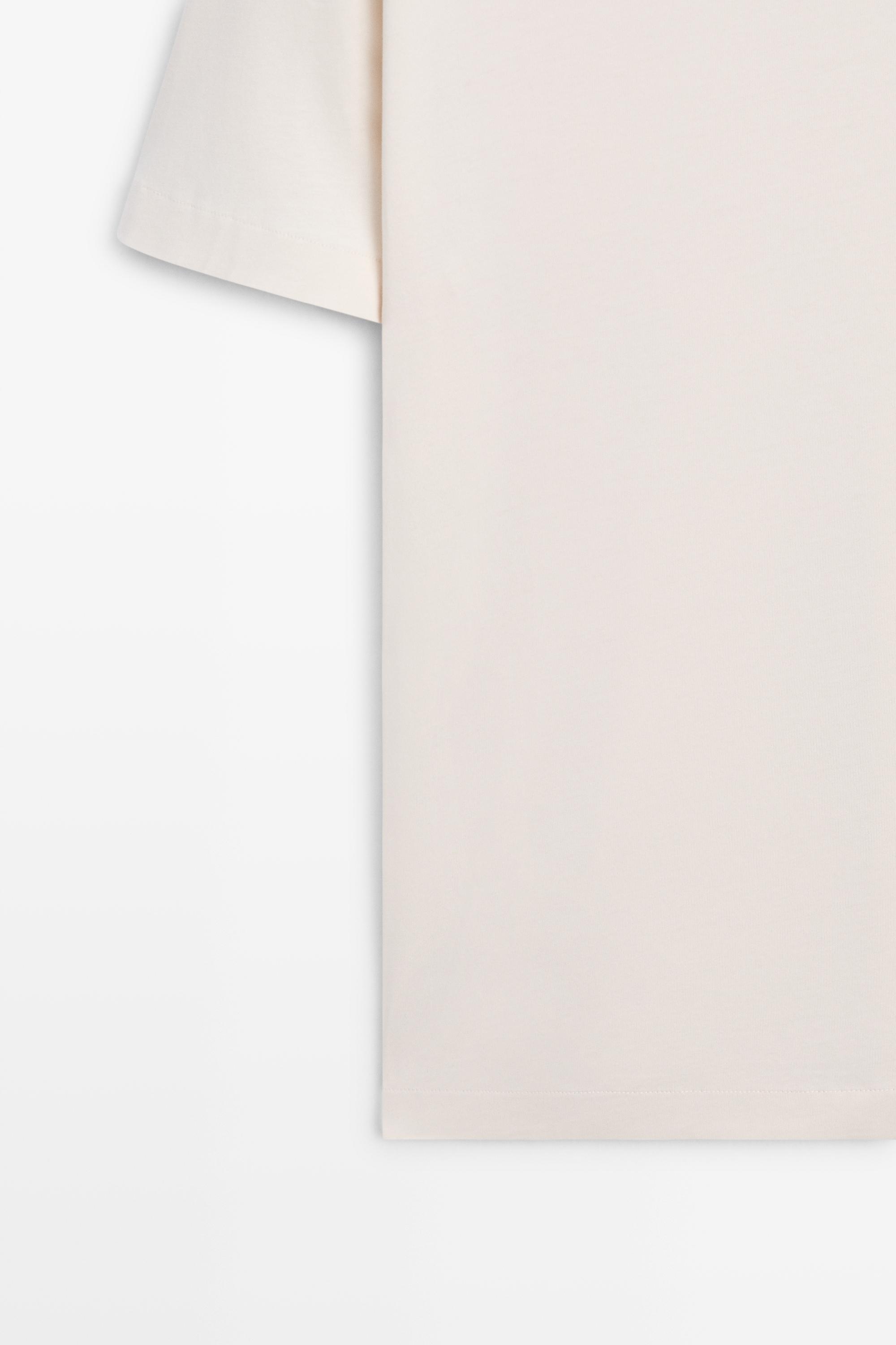 100% cotton short-sleeve T-shirt — CREAM