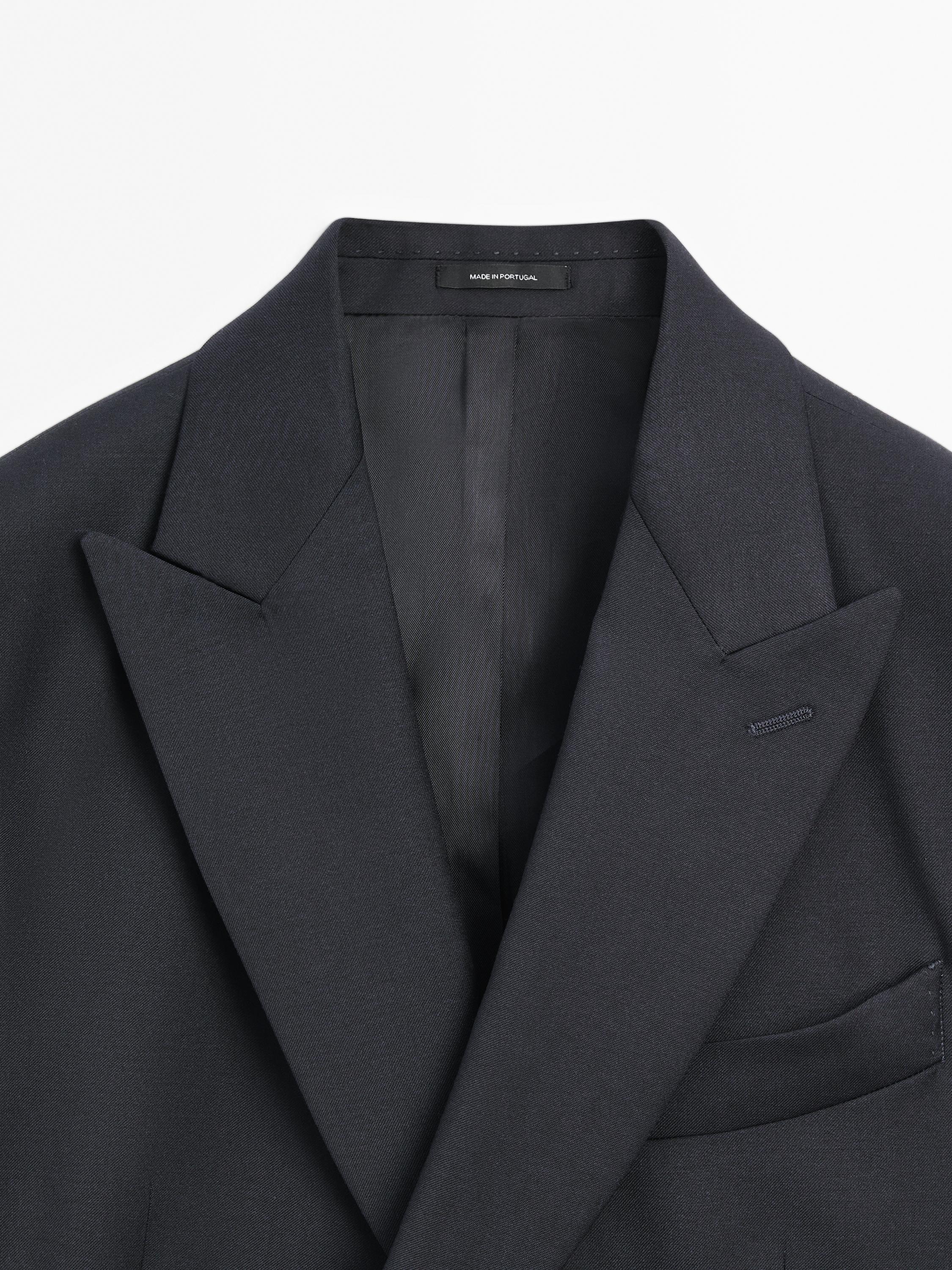 100% wool double-breasted blazer