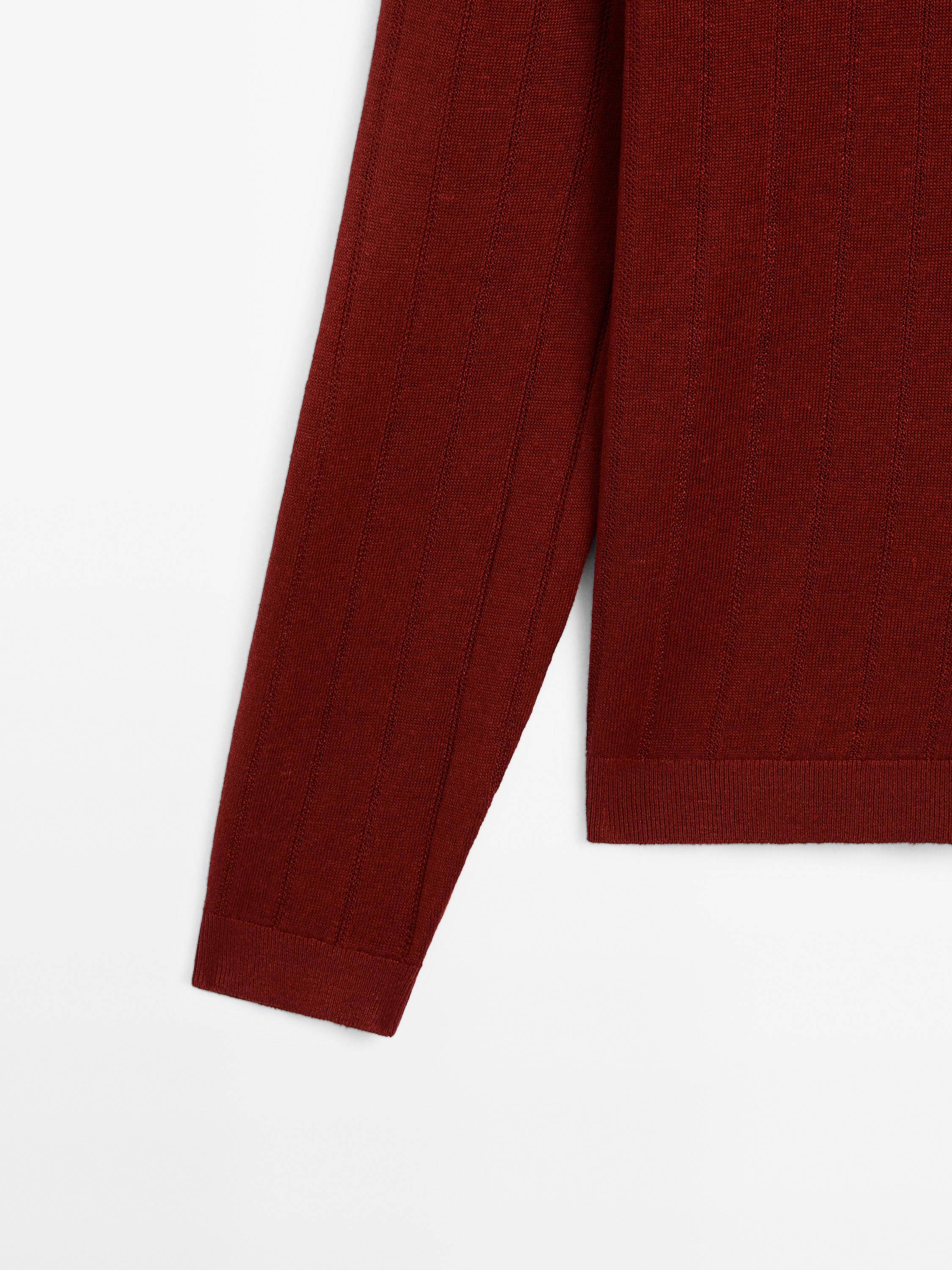 100% linen crew neck sweater