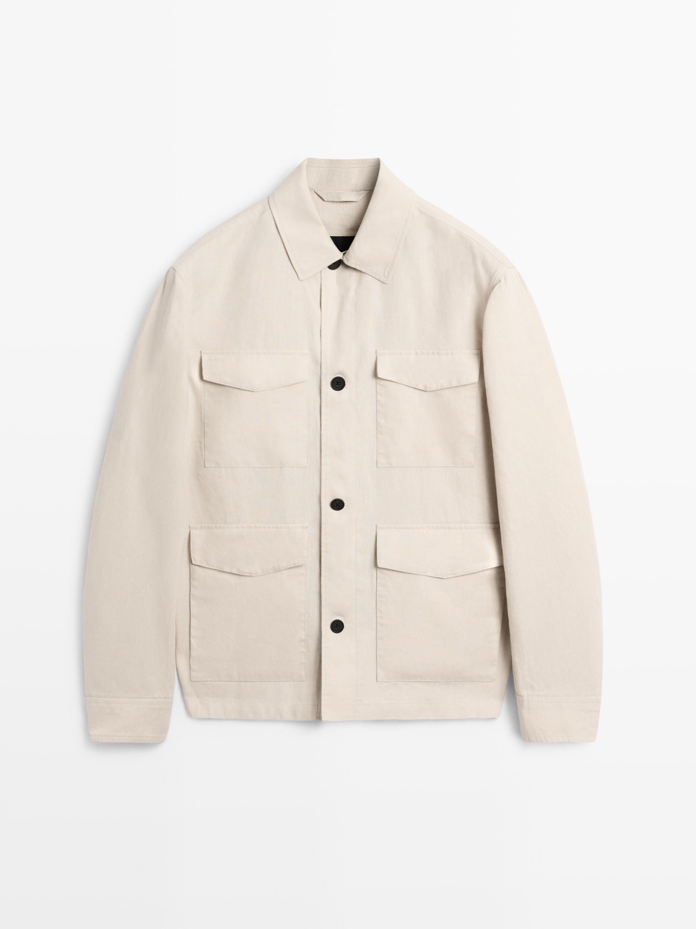 Cepli hafif keten ceket