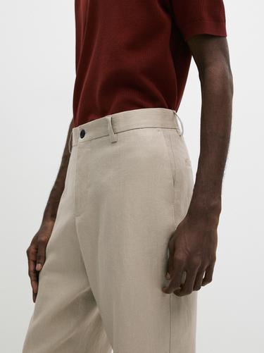 Linen suit pants — BEIGE 8