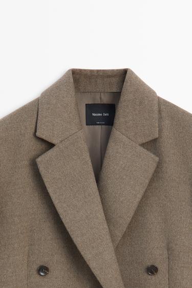 Medium wool blend double-breasted coat — BEIGE 9