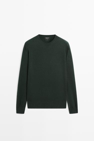 100% cashmere round neck knit sweater — BOTTLE 2