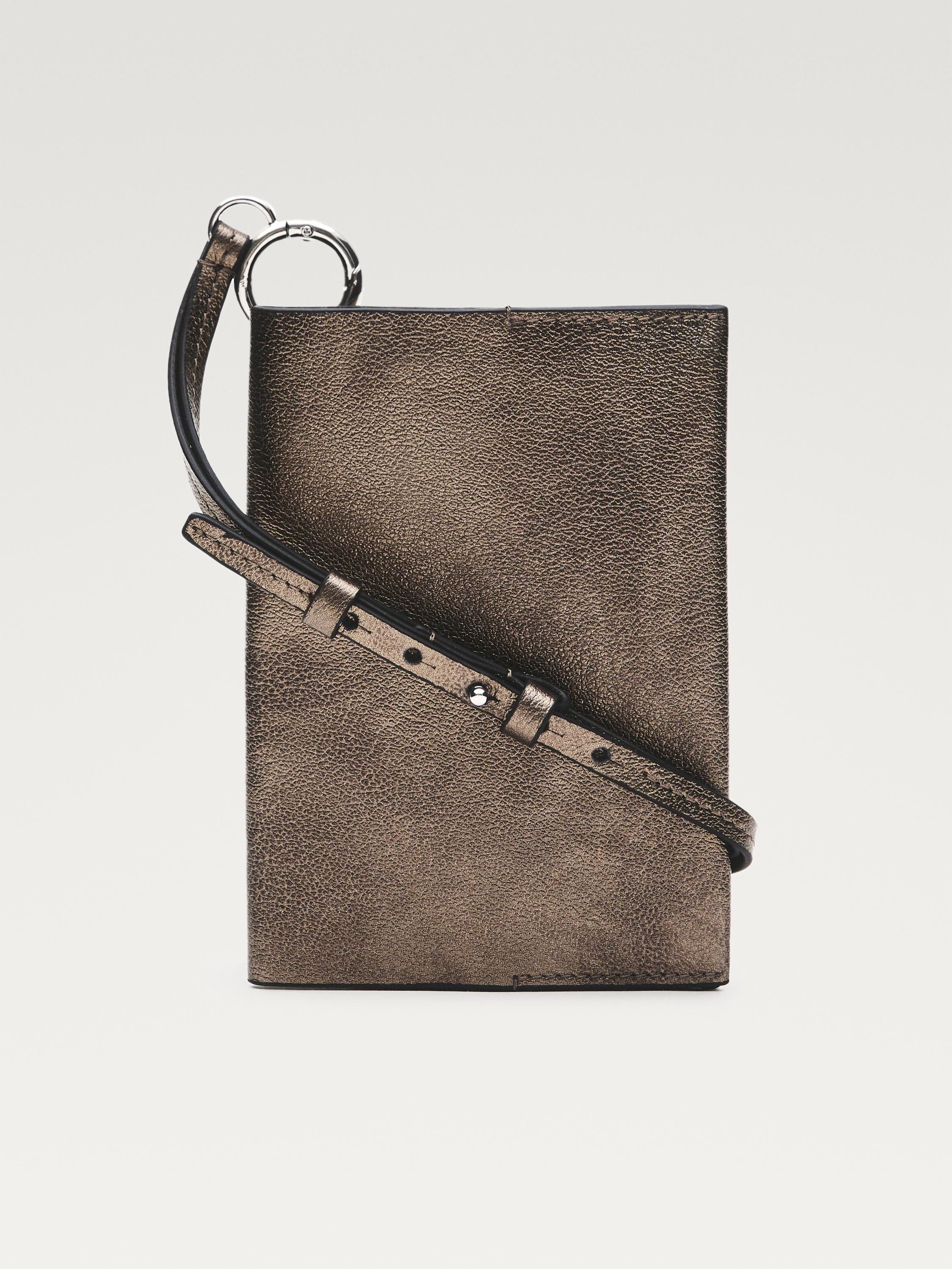 Nappa leather passport holder — SILVER