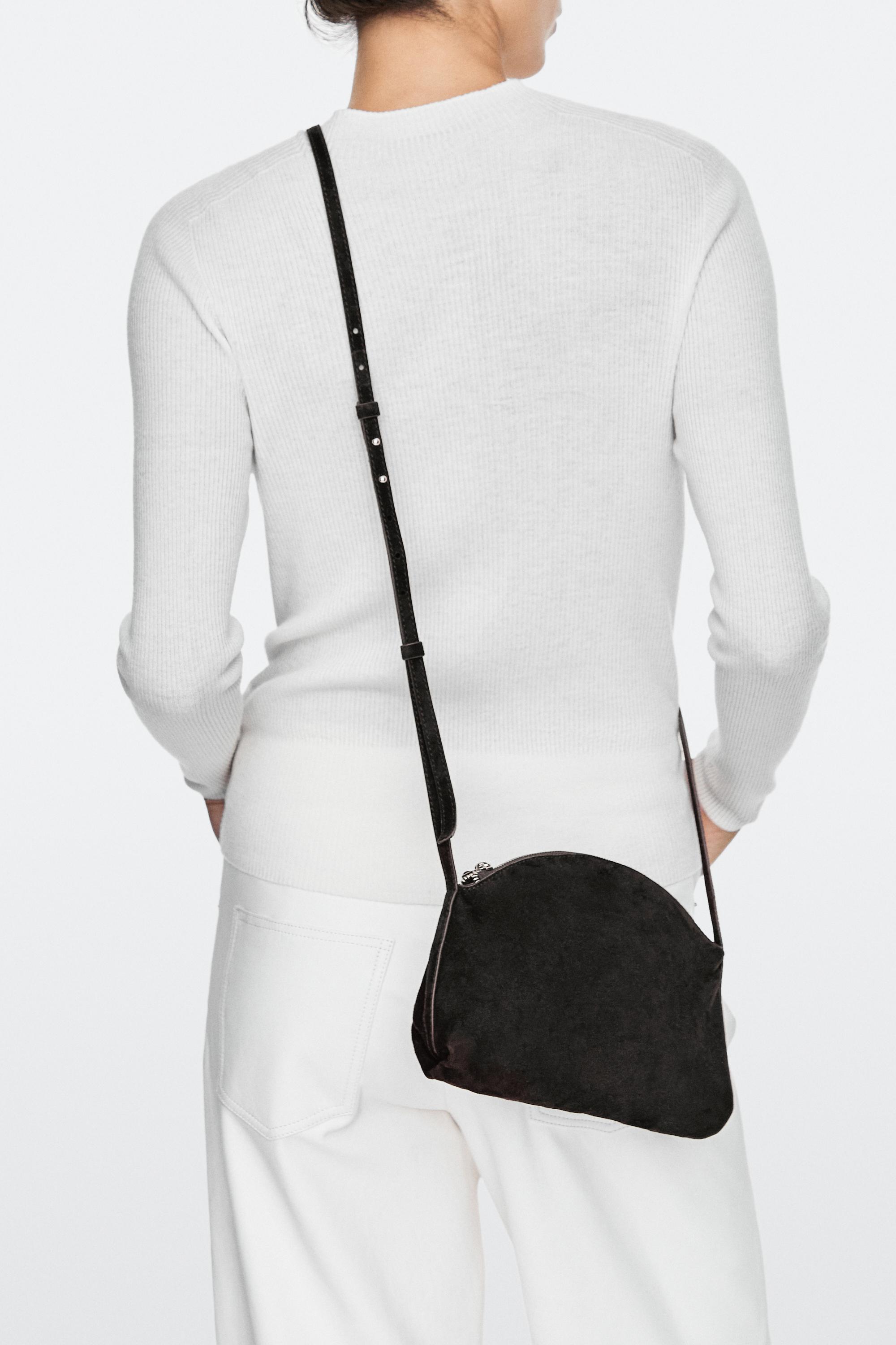 Split suede leather crossbody bag