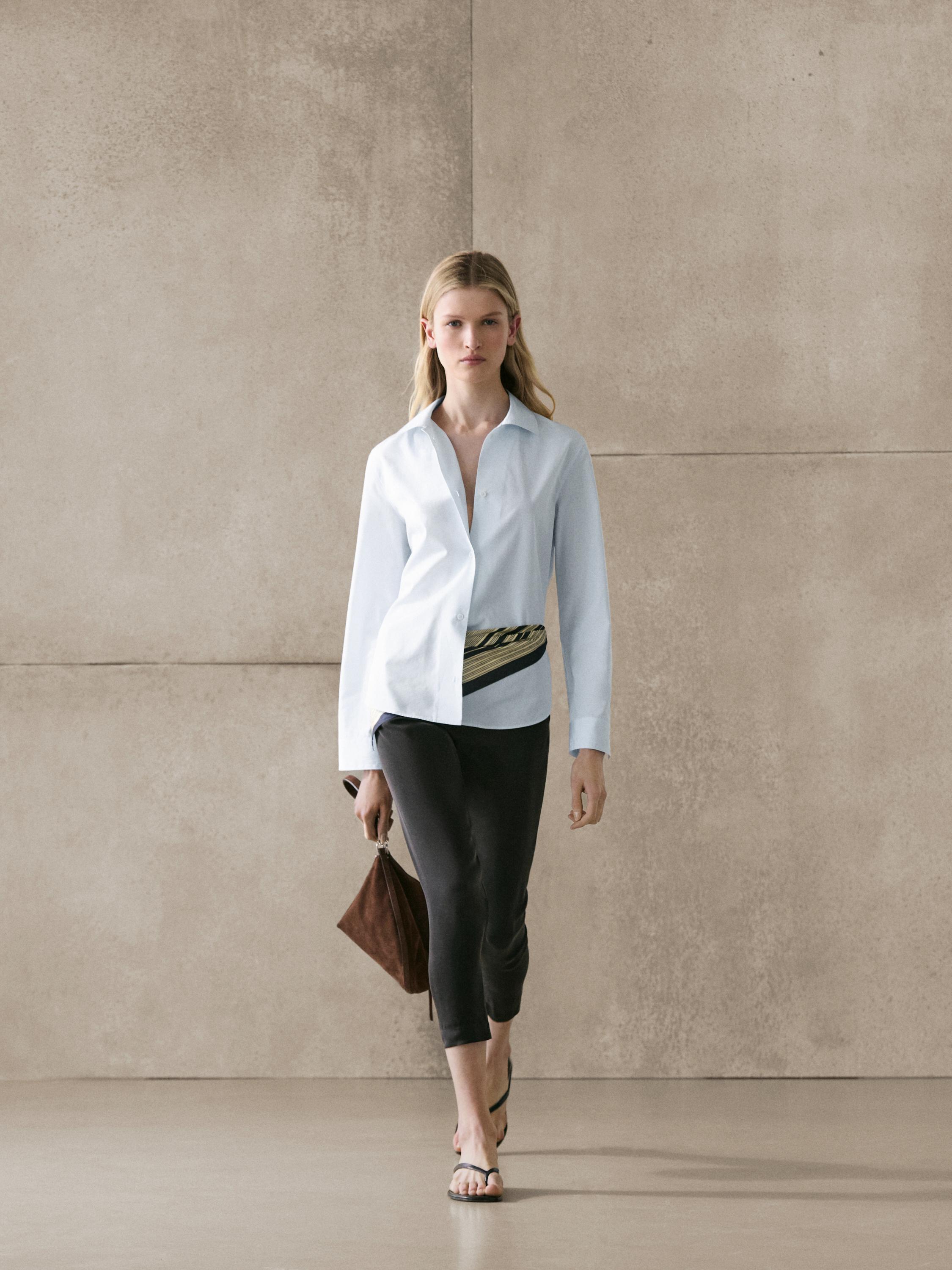 100% cotton poplin shirt — SKY BLUE