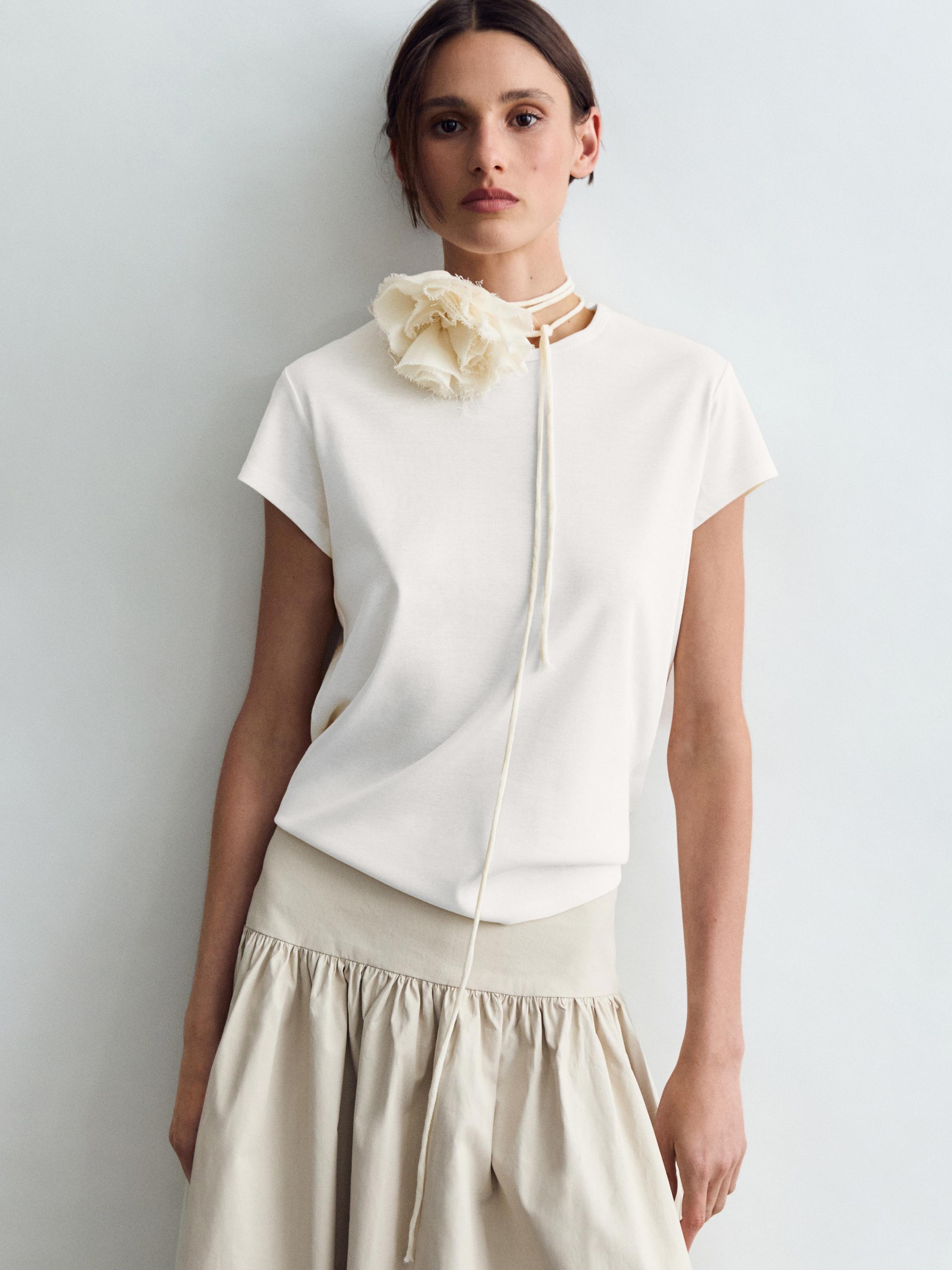100% mercerised cotton short sleeve T-shirt — WHITE