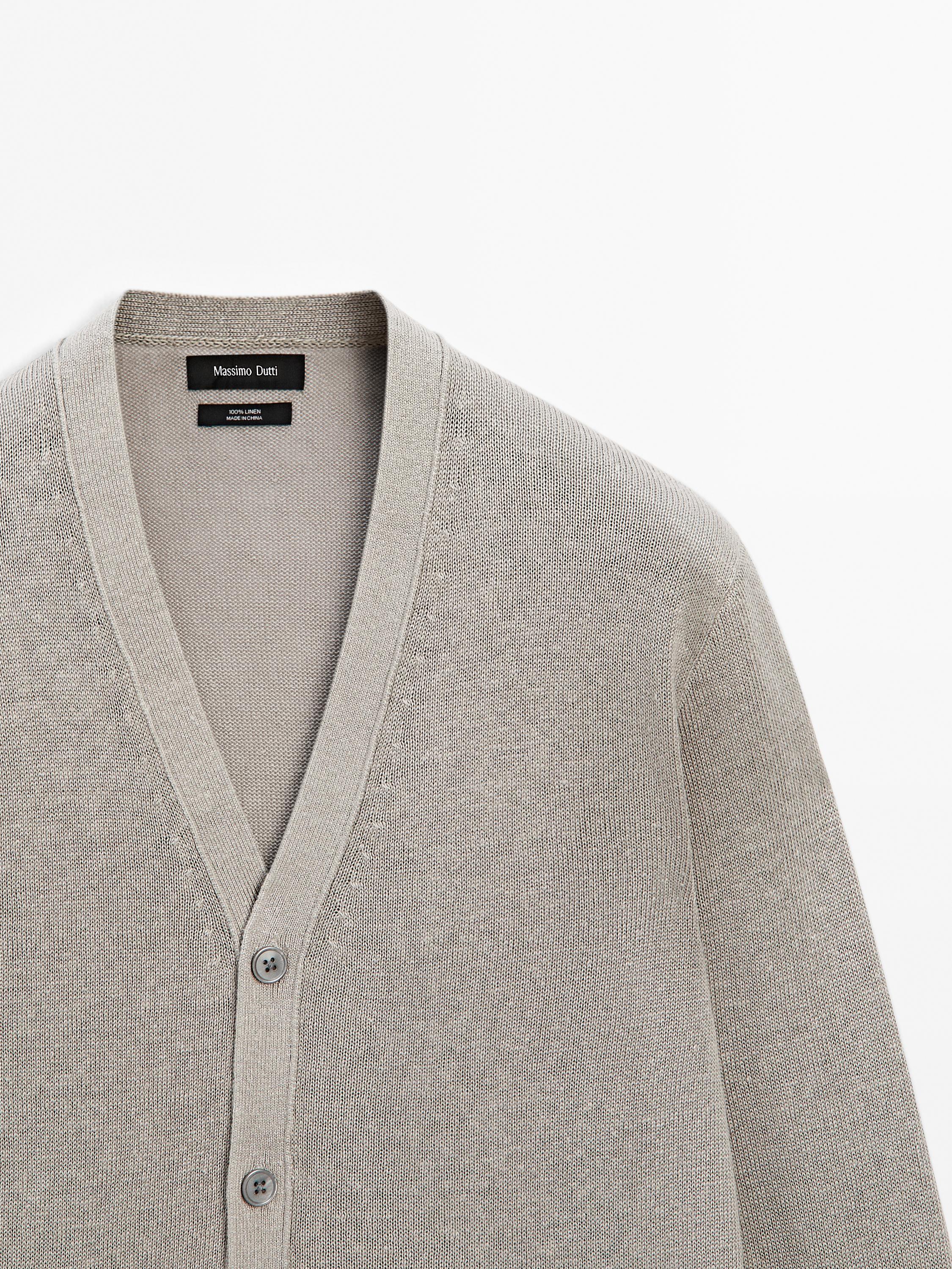 100% linen knit cardigan