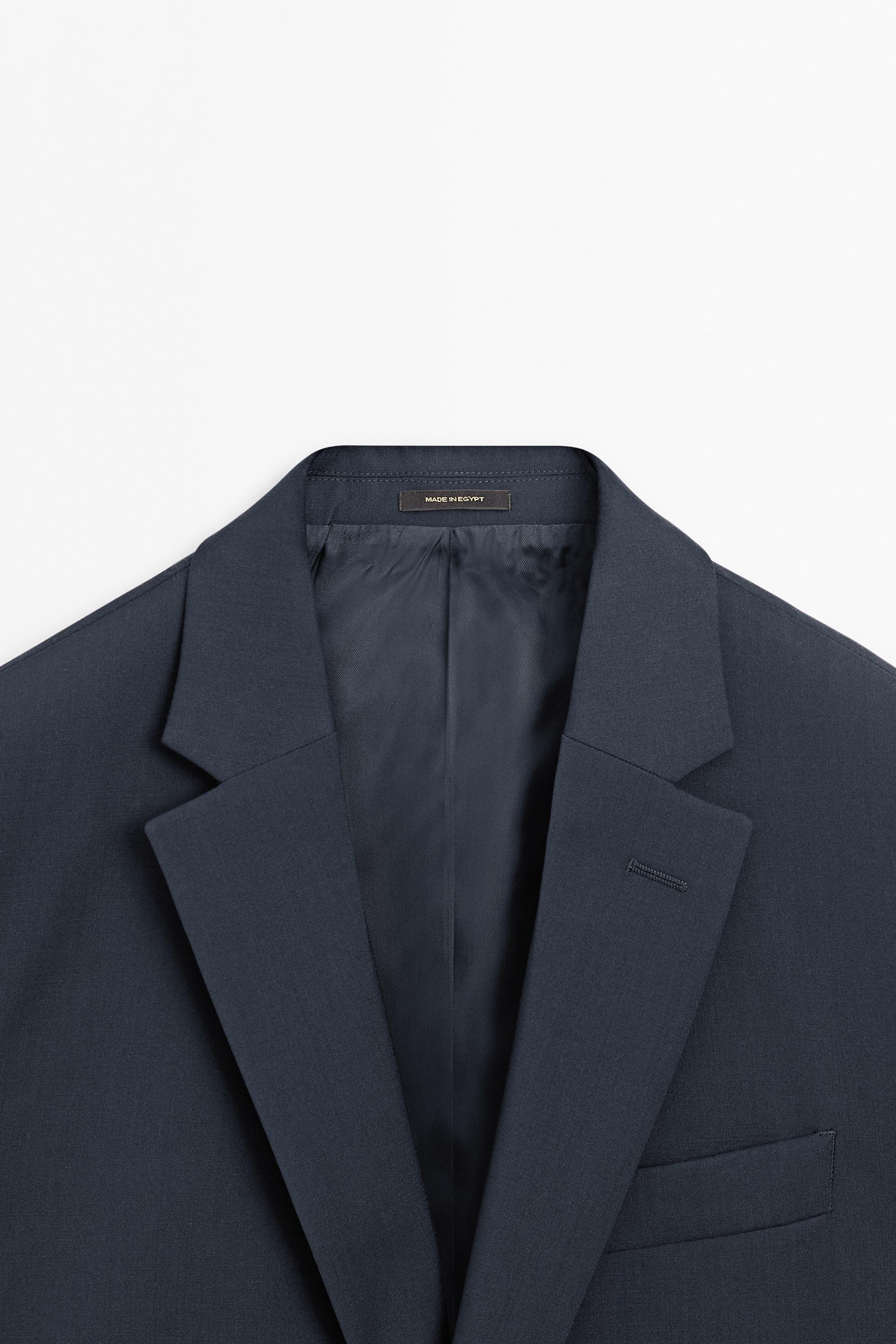 100% cool wool suit blazer — NAVY BLUE