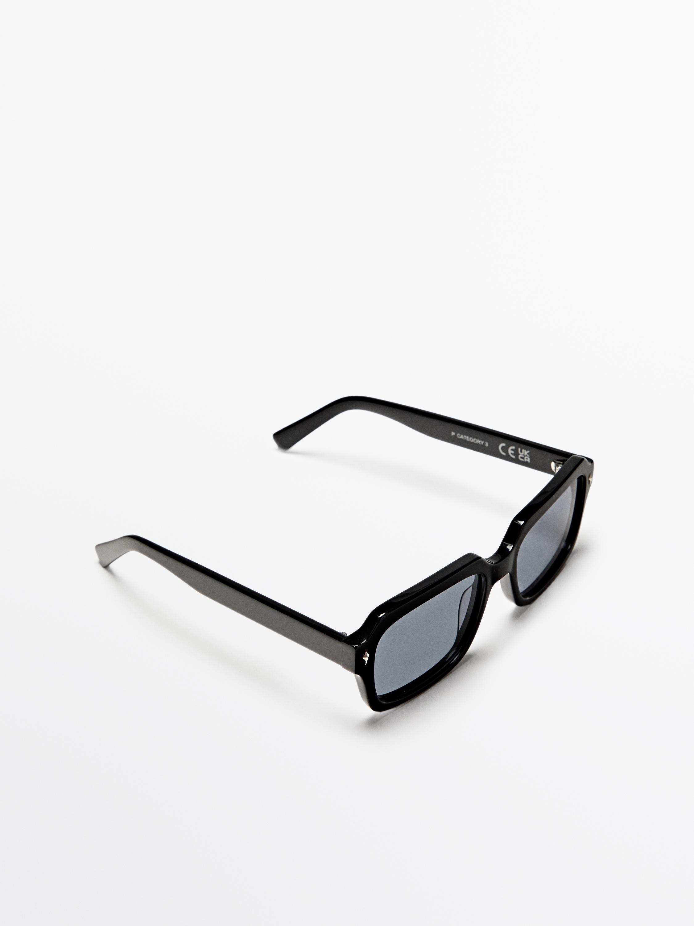 Rectangular sunglasses — BLACK