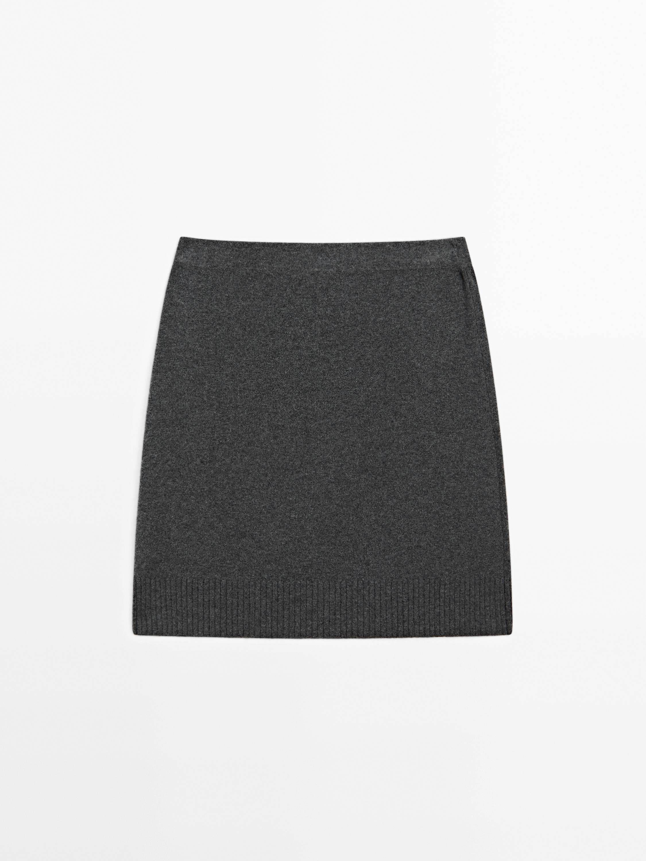 Wool blend mini skirt