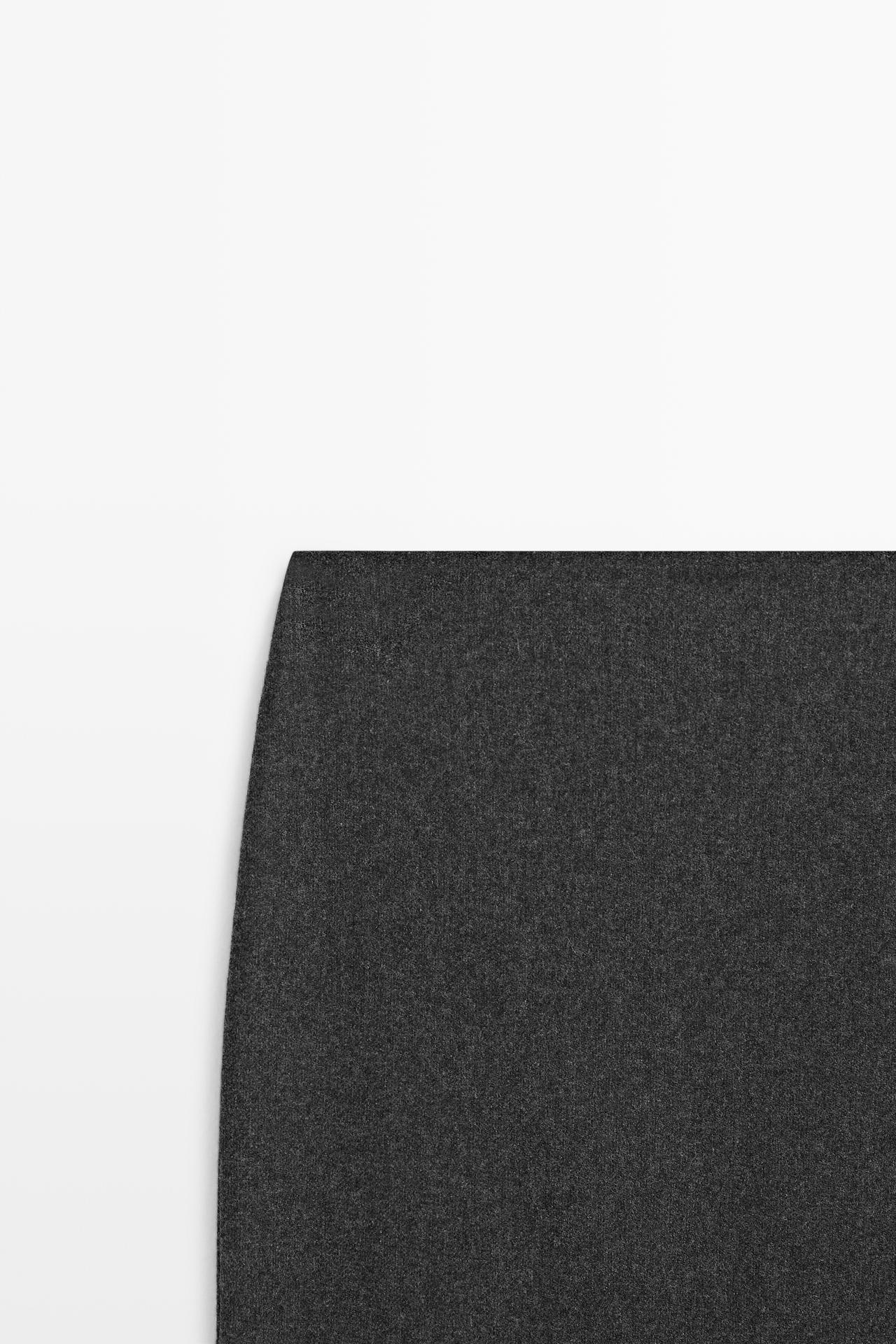 Straight wool blend midi skirt — GREY