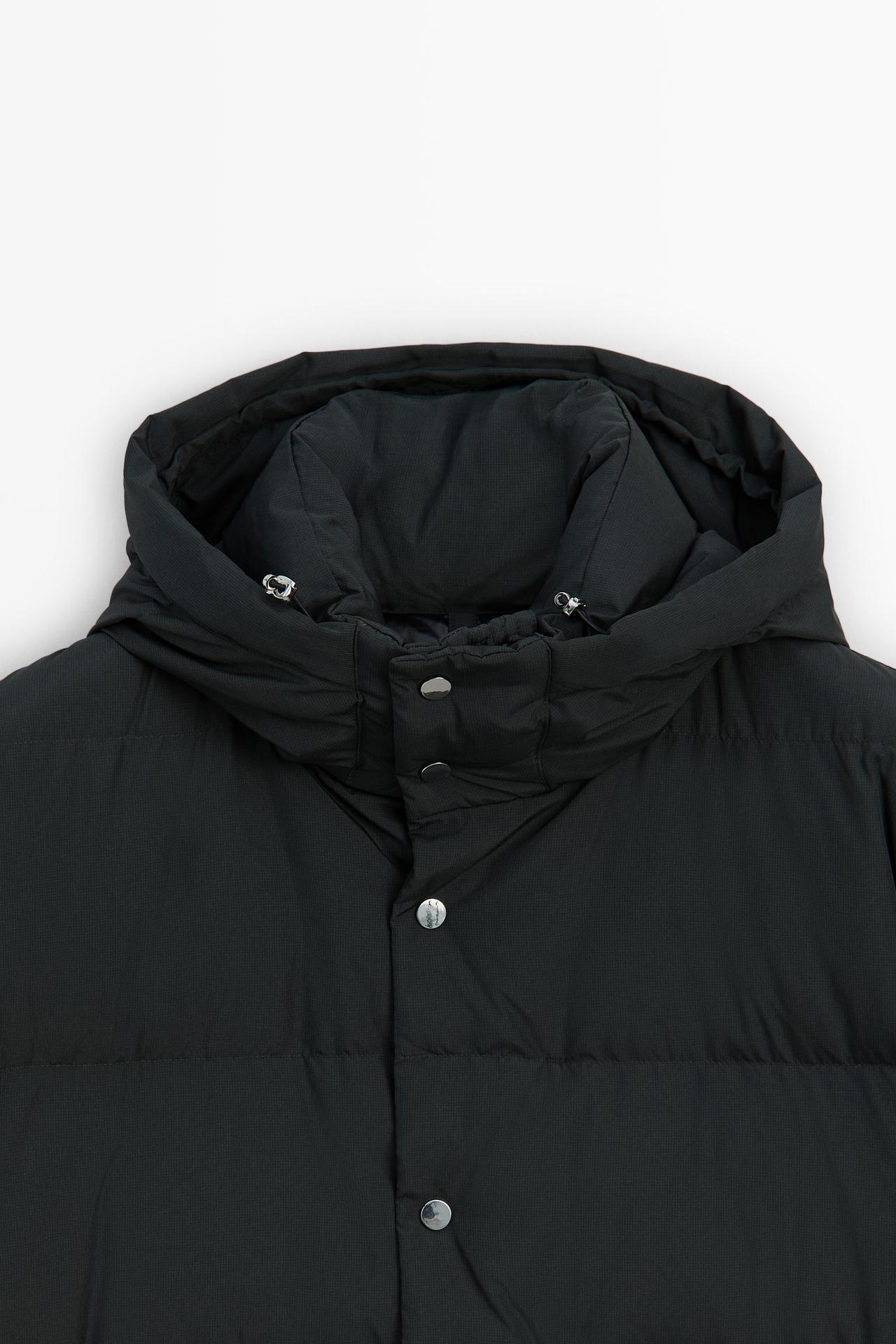 Long down jacket with hood — Blue
