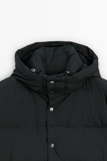 Long down jacket with hood — Blue 9