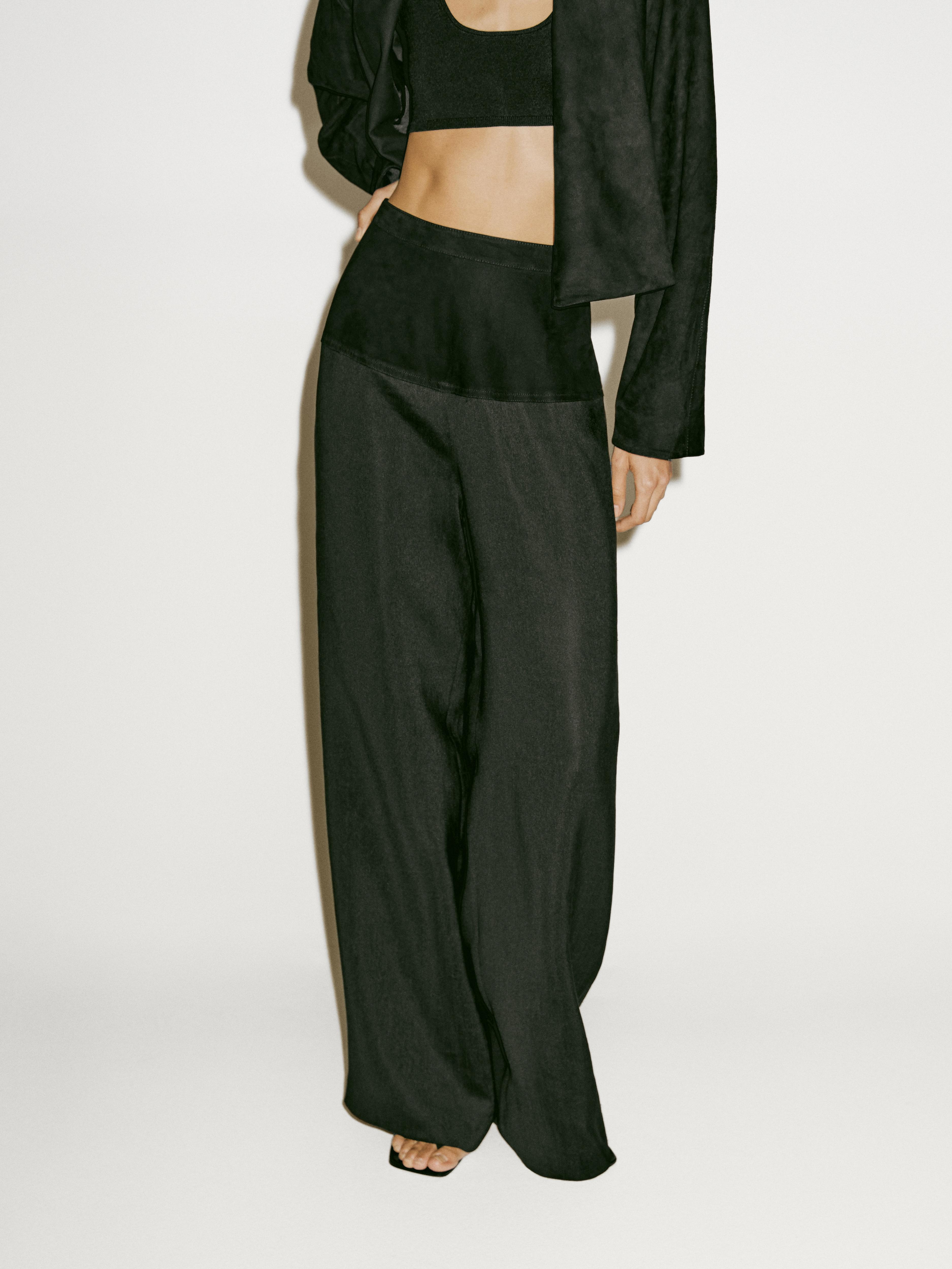 Flowing trousers with leather corset belt detail - Limited Edition