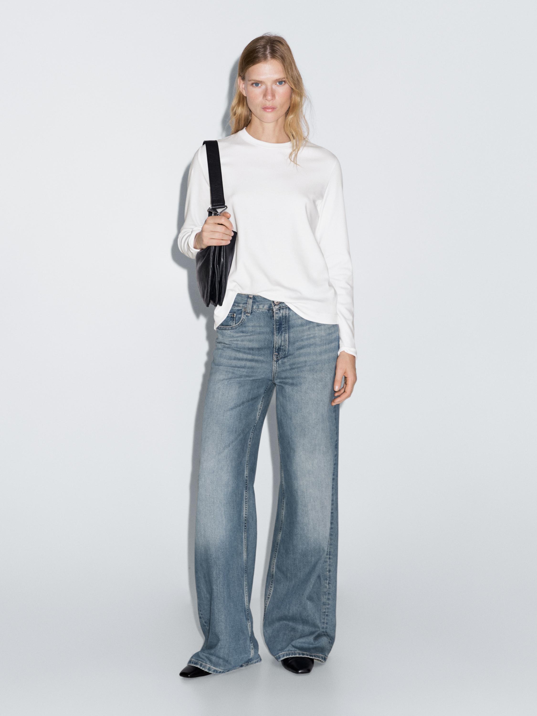 Langarmshirt aus 100 % Baumwolle mit Interlockgewebe