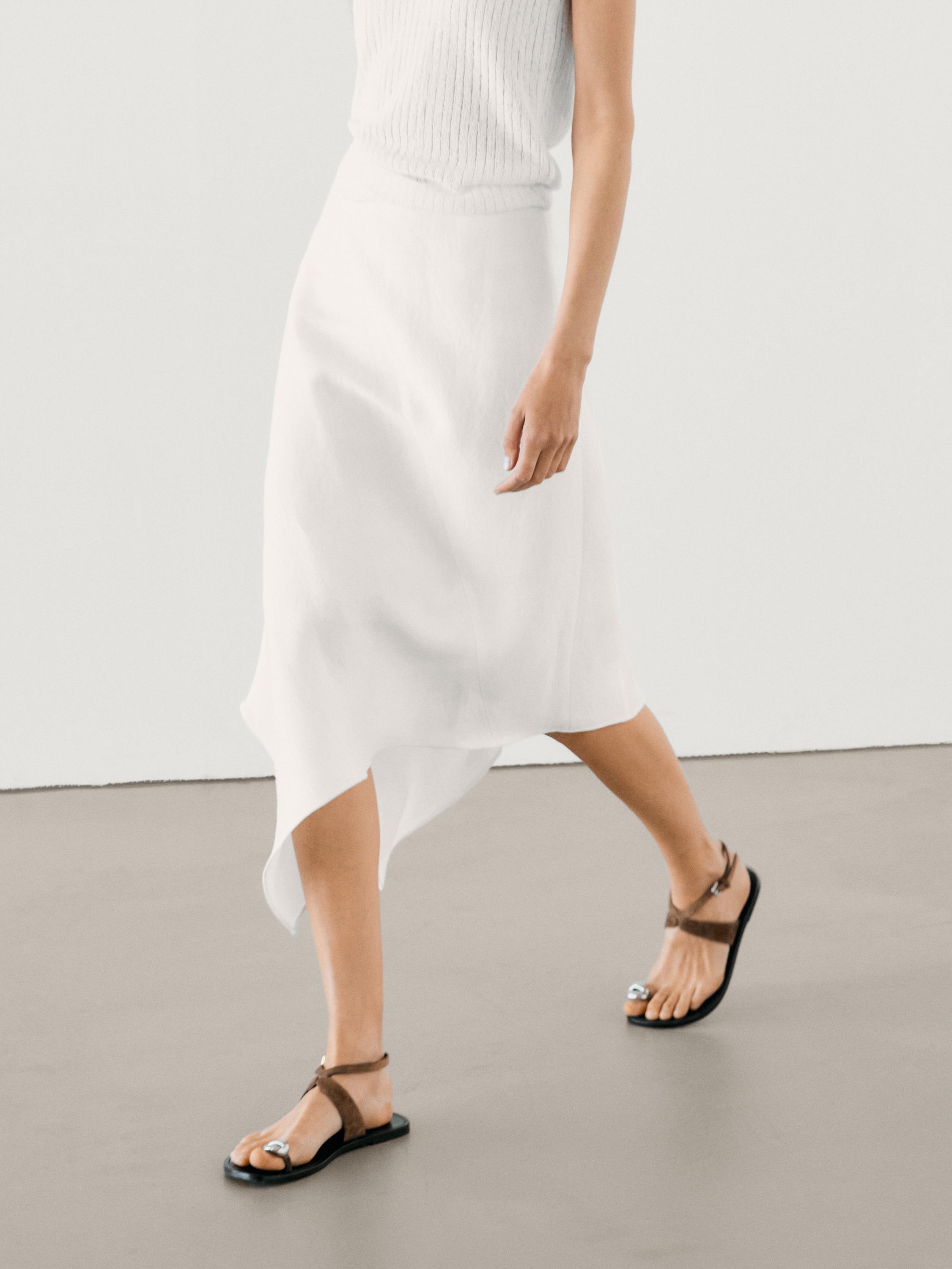 Jupe midi ample asymétrique