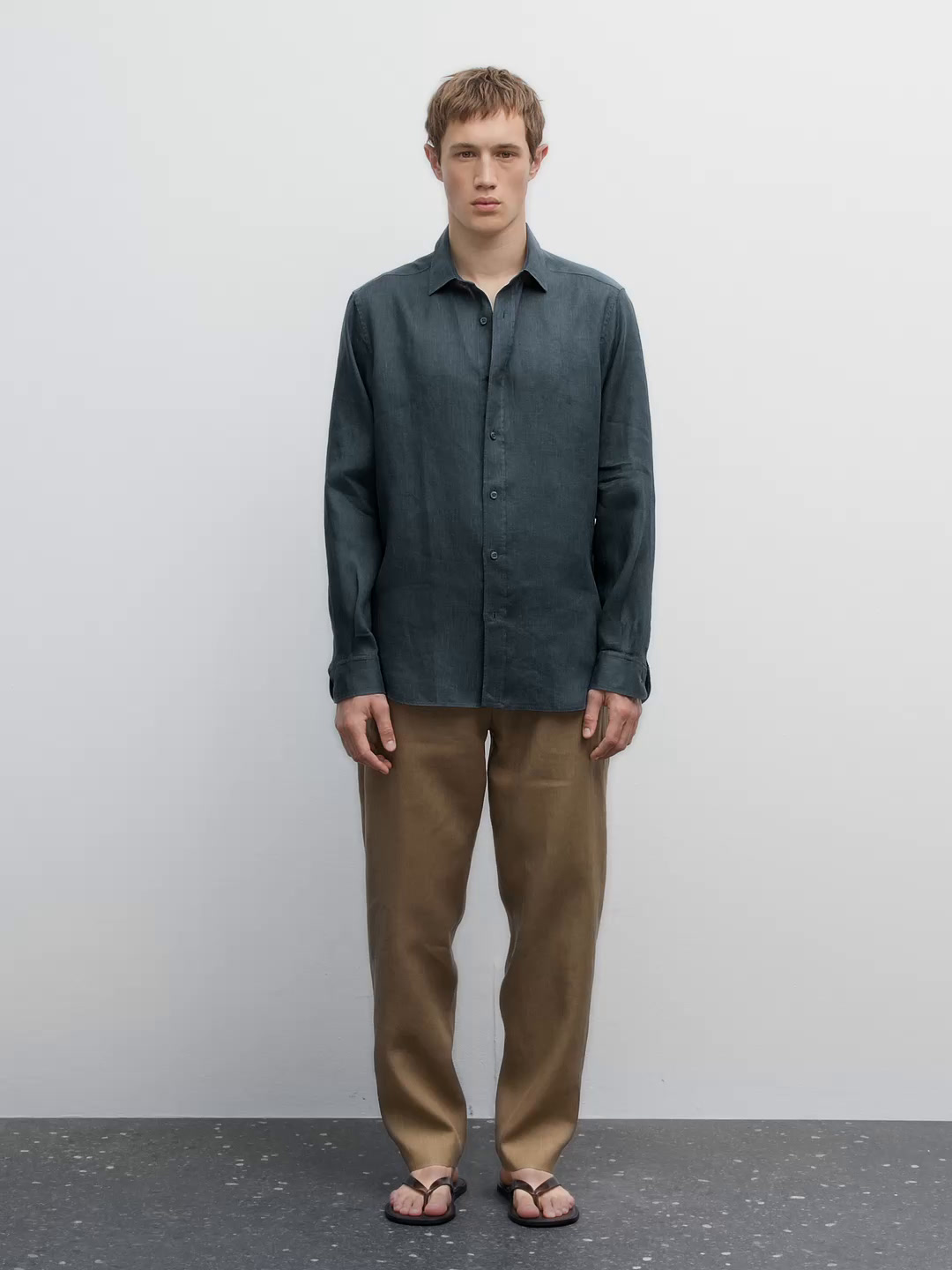 100% linen slim fit shirt