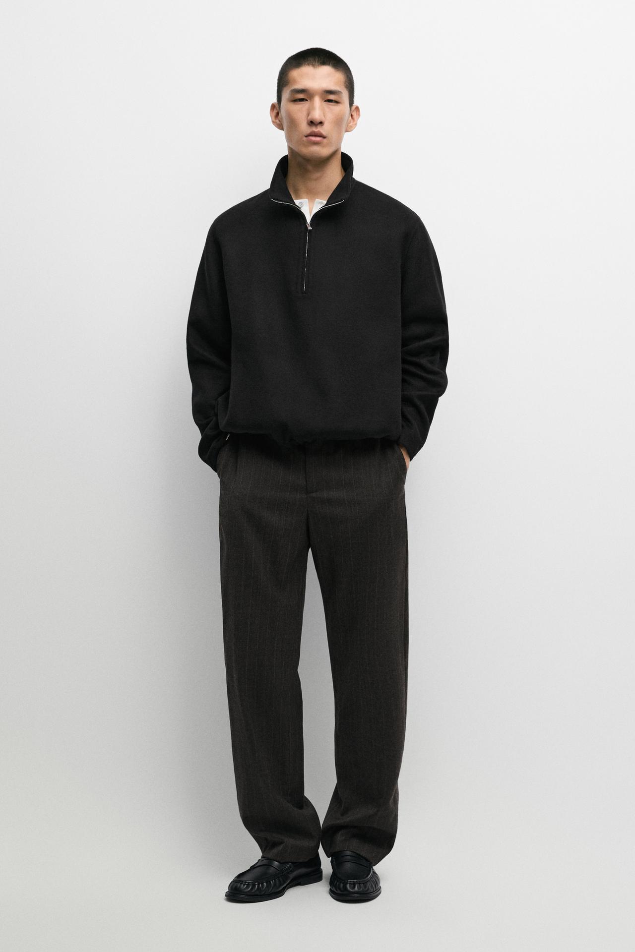 100% wool striped pants — BROWN