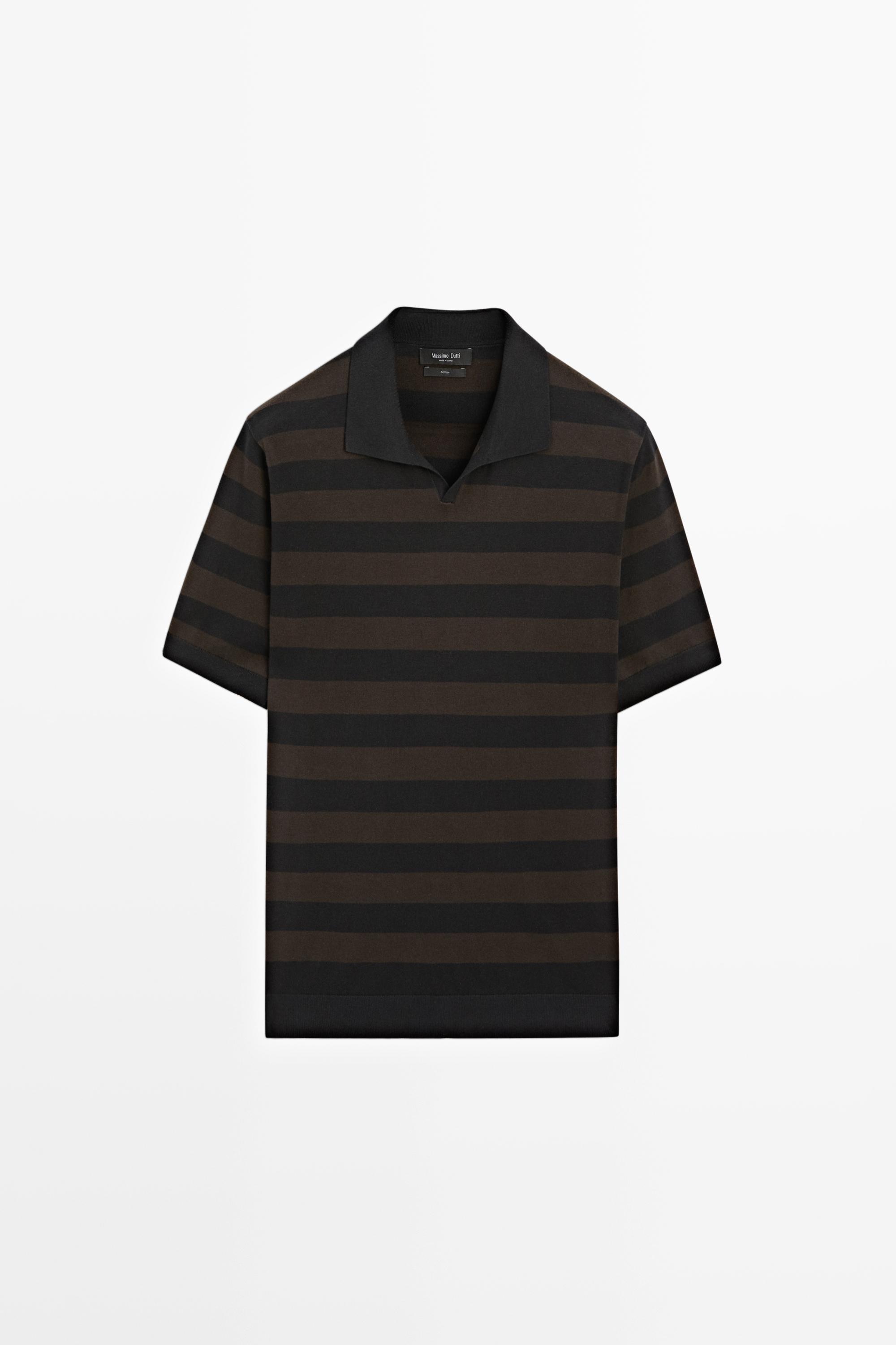 Polo rayé en maille 100 % coton