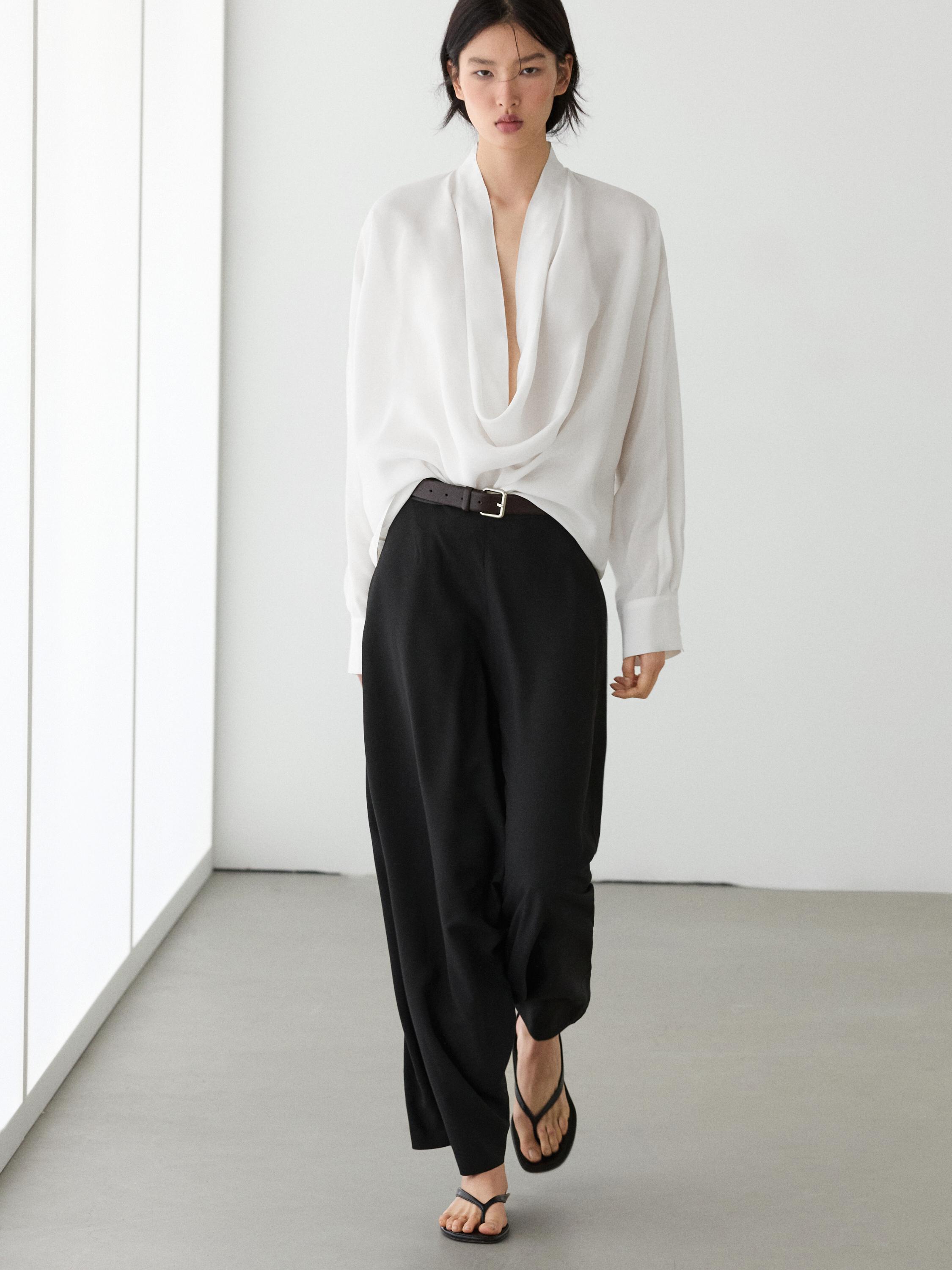 Flowing baggy trousers — BLACK