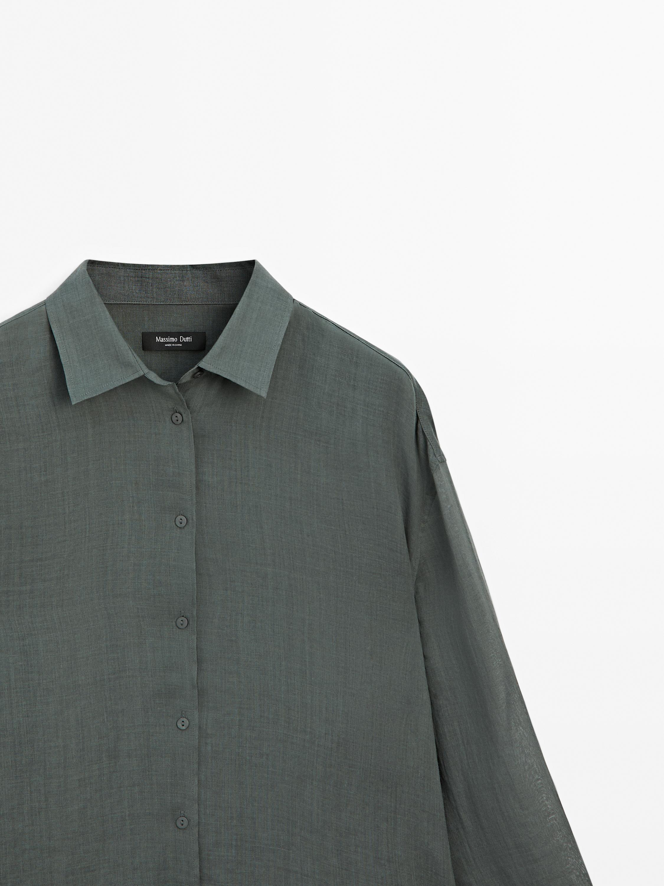 Flowing ramie blend shirt
