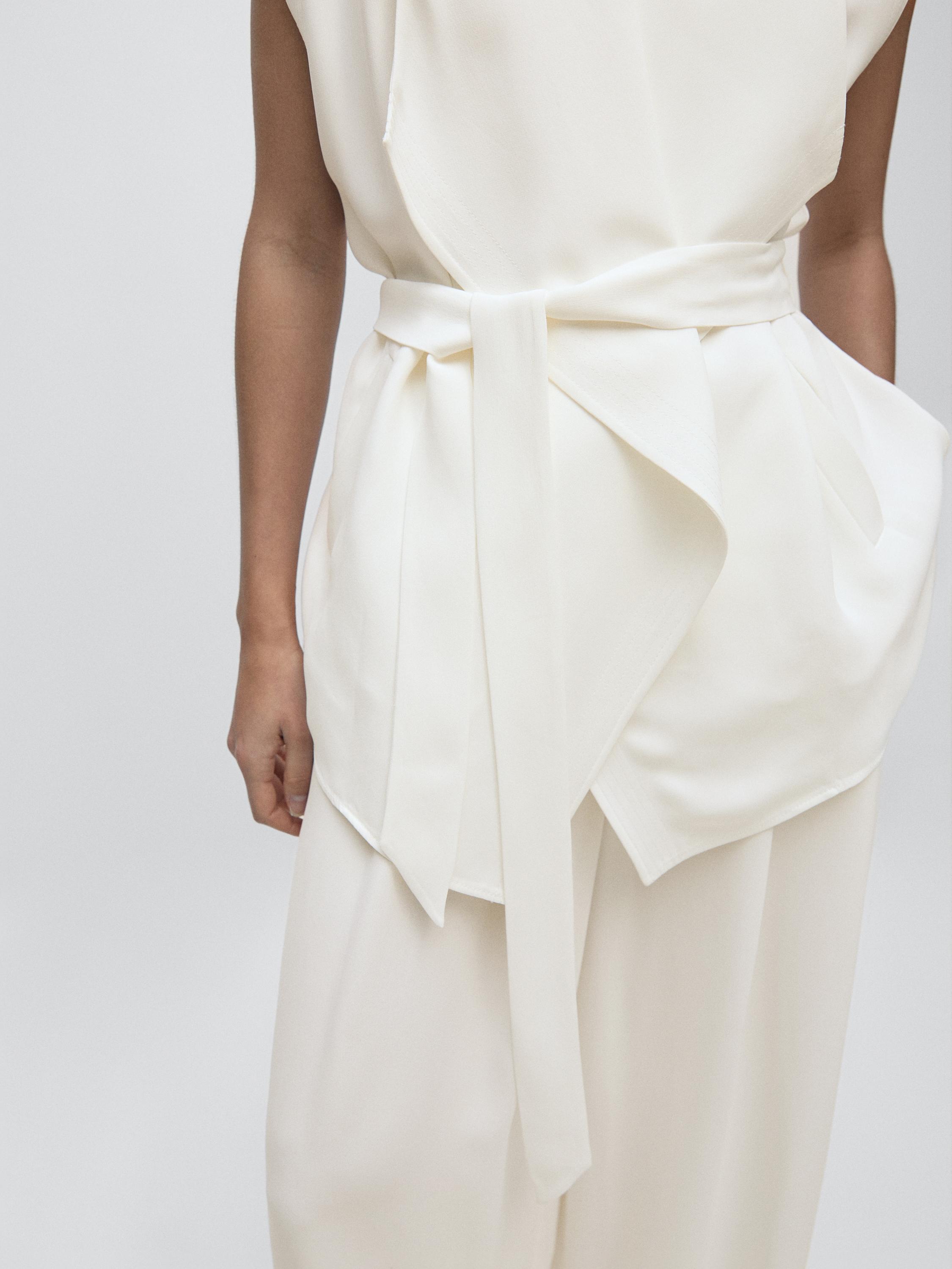 Crepe suit waistcoat — Off white
