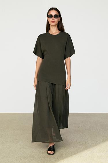 Combined midi dress — GREEN 1