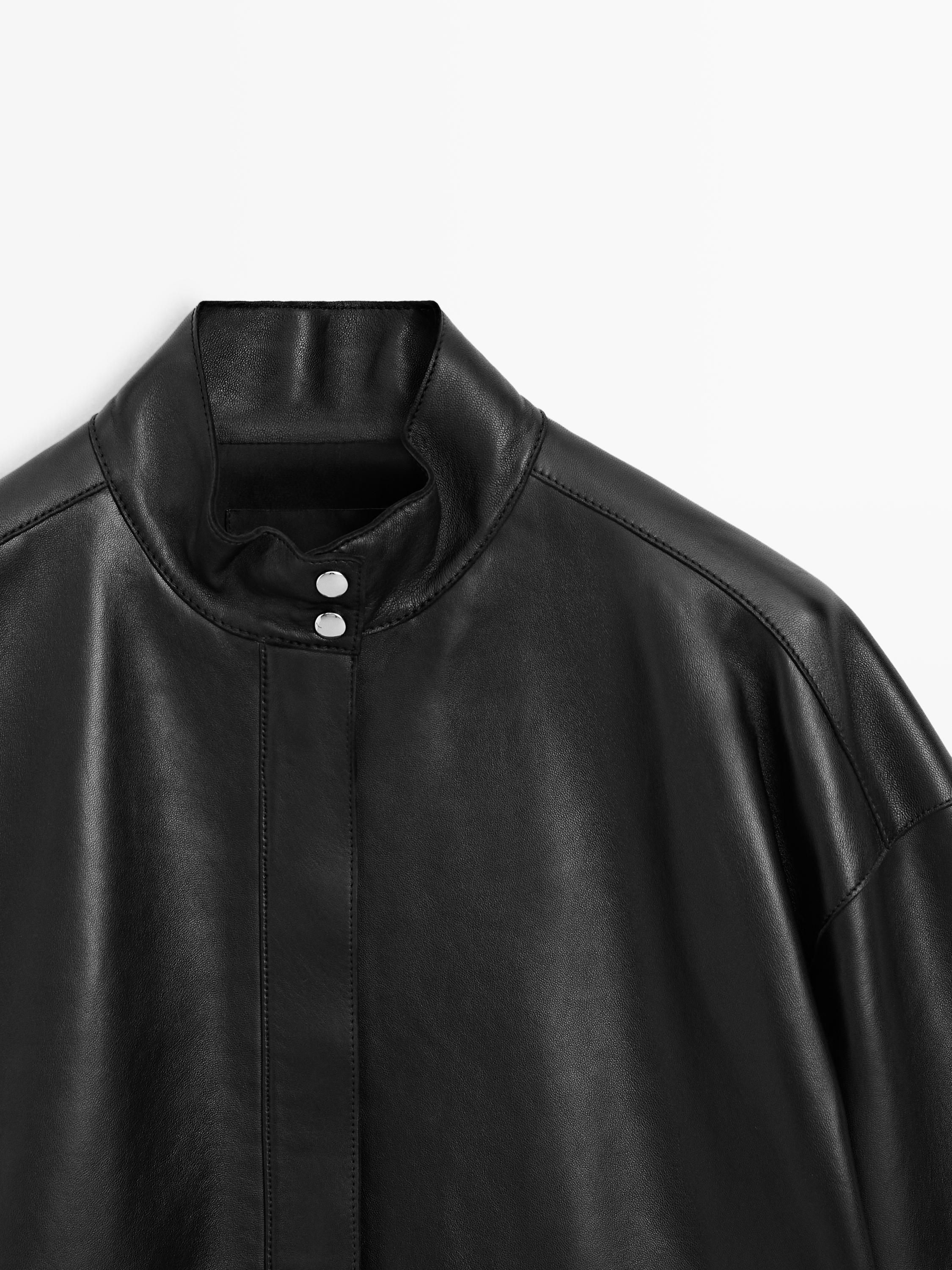 Nappa leather jacket with pocket details · Black · Bomberâ Jacket