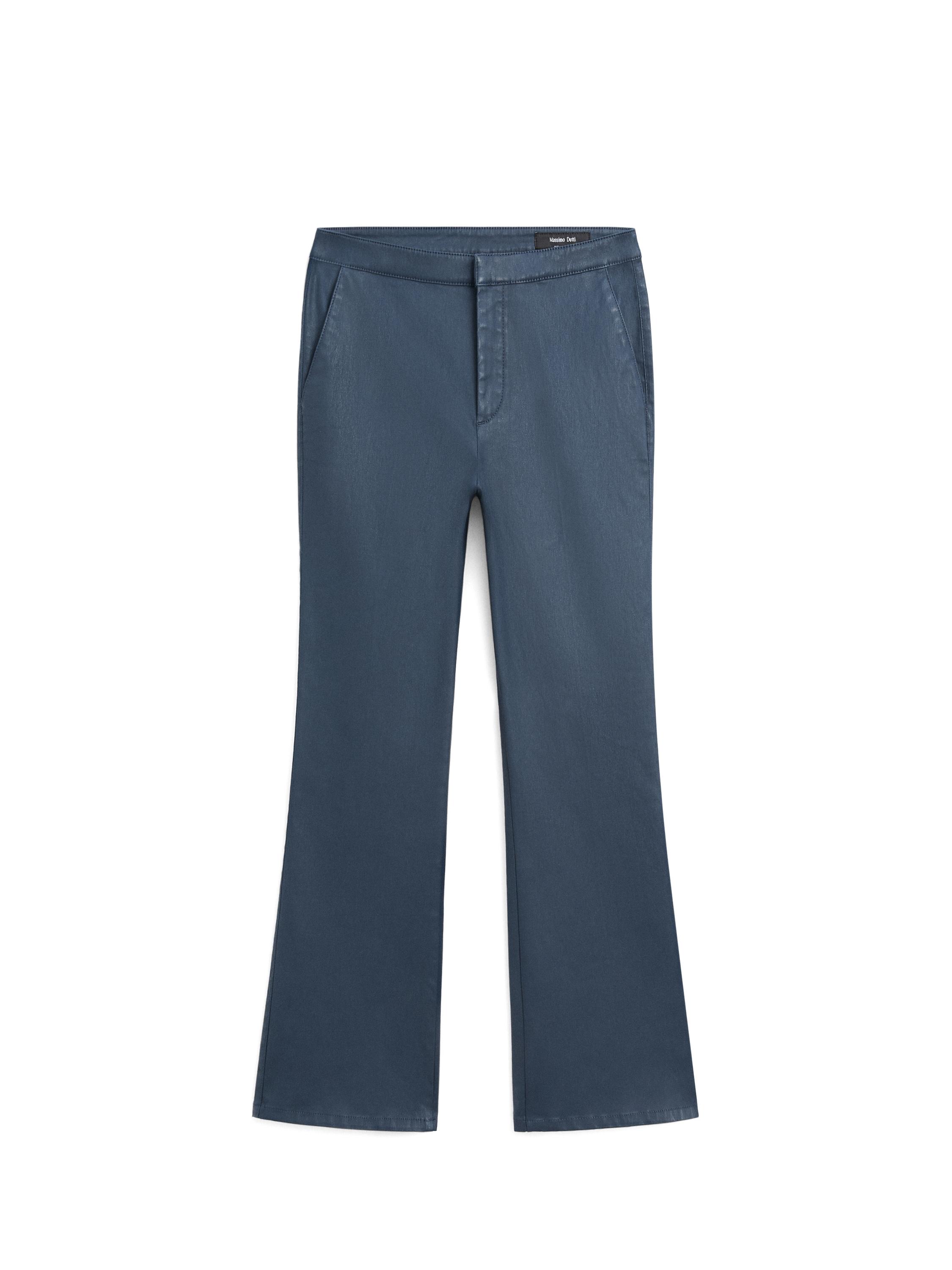 Waxed flared cropped pants — BLUISH