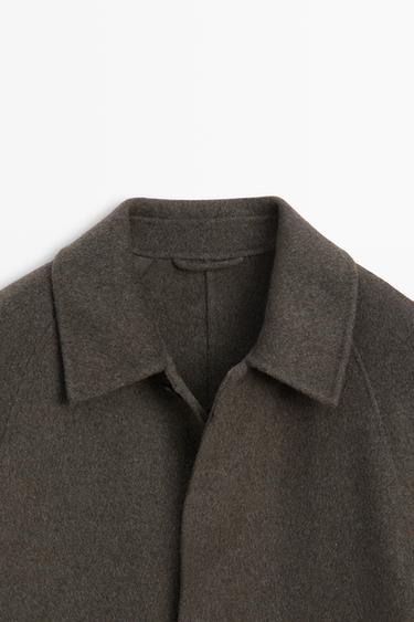 Long double-faced wool blend coat — BROWN 9