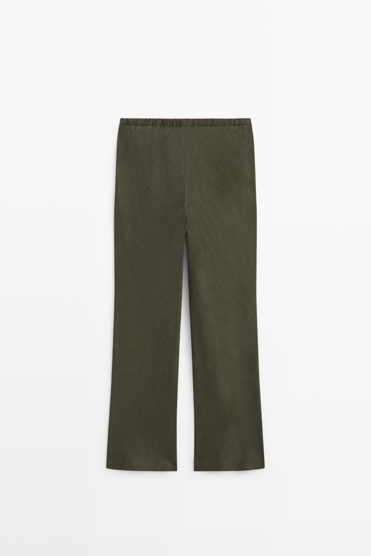 Flowy total-look co-ord pants — DARK KHAKI