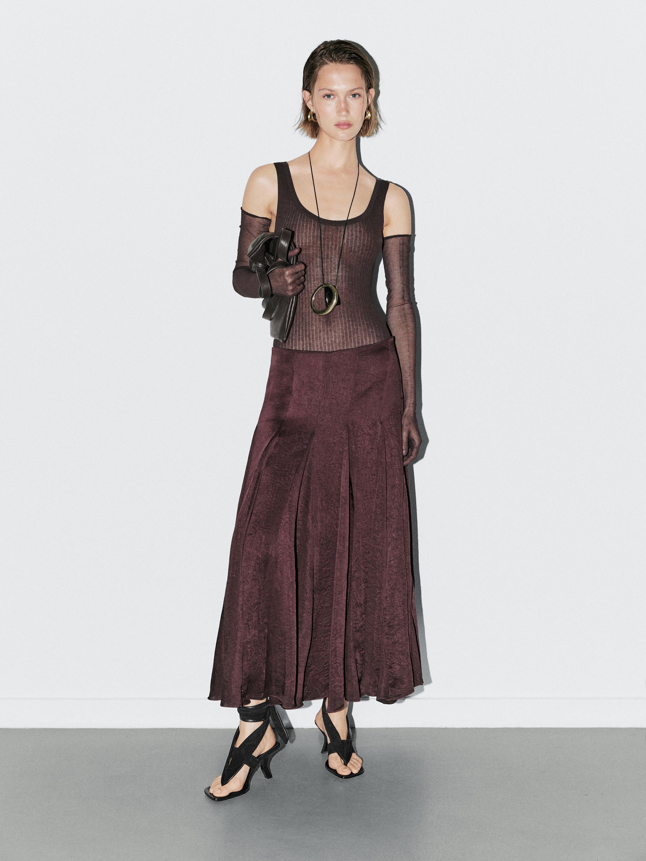 Gonna midi morbida con godet - Studio